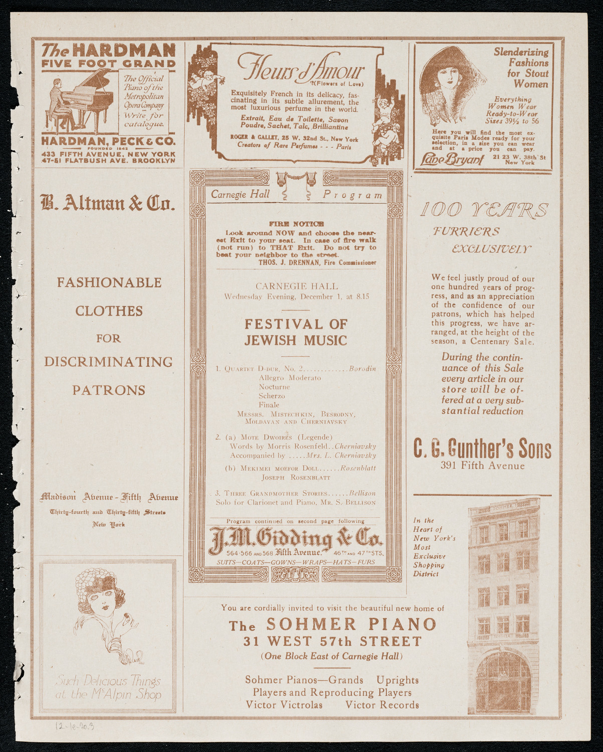 Festival of Jewish Music featuring Joseph Rosenblatt and Zimro, December 1, 1920, program page 5