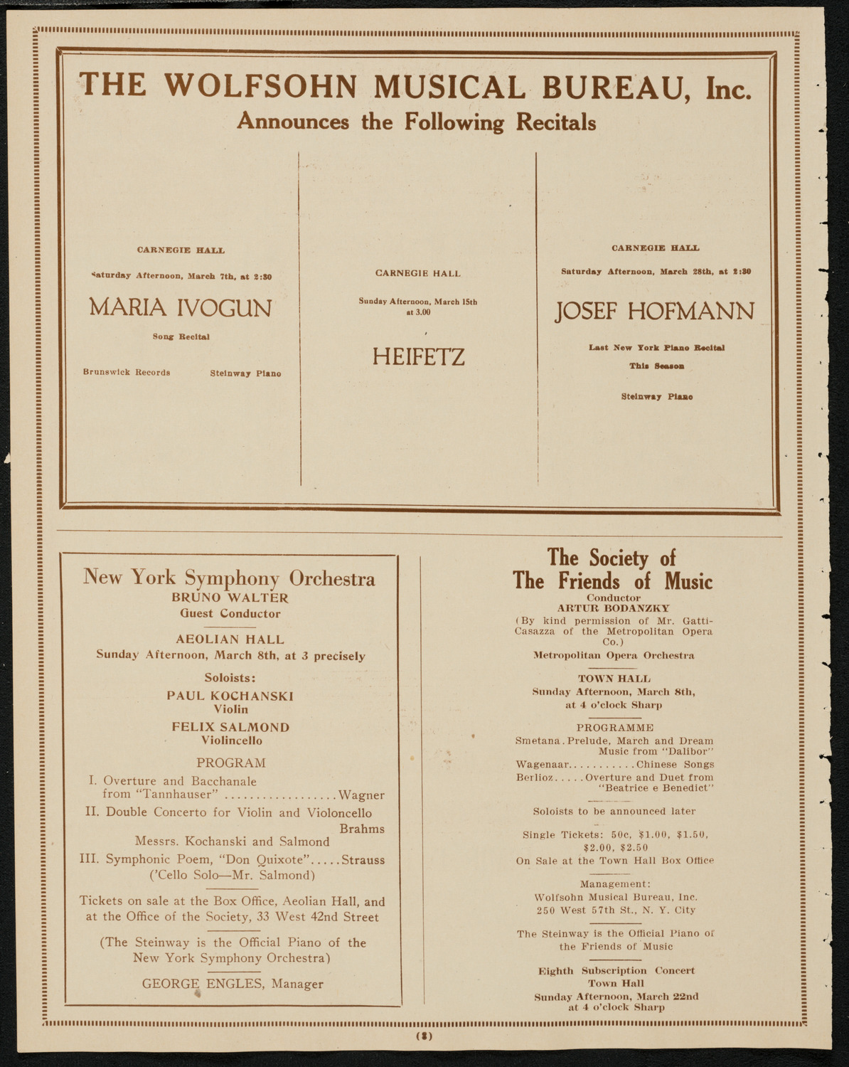 New York Philharmonic Students' Concert, March 4, 1925, program page 8