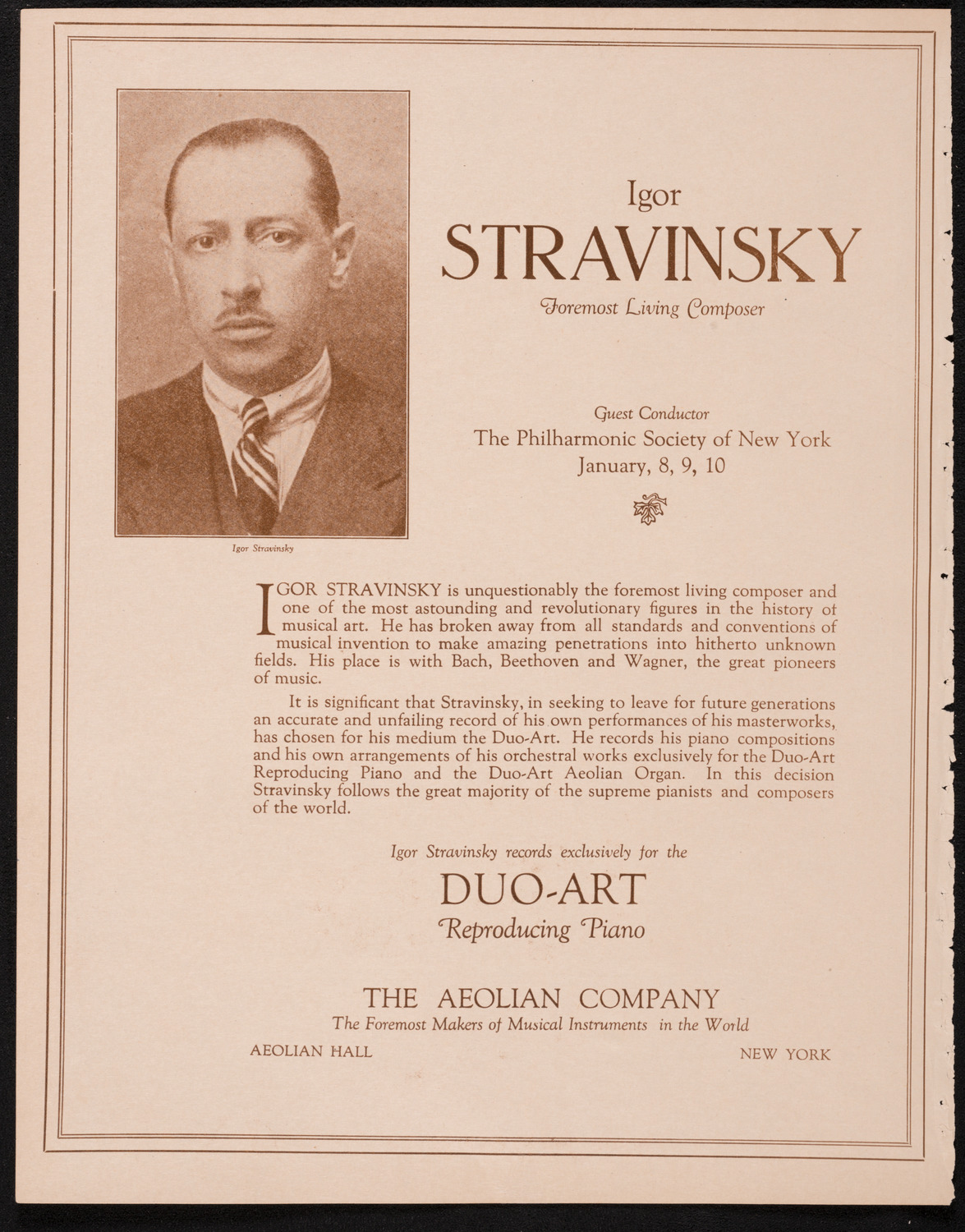 New York Philharmonic, January 9, 1925, program page 2