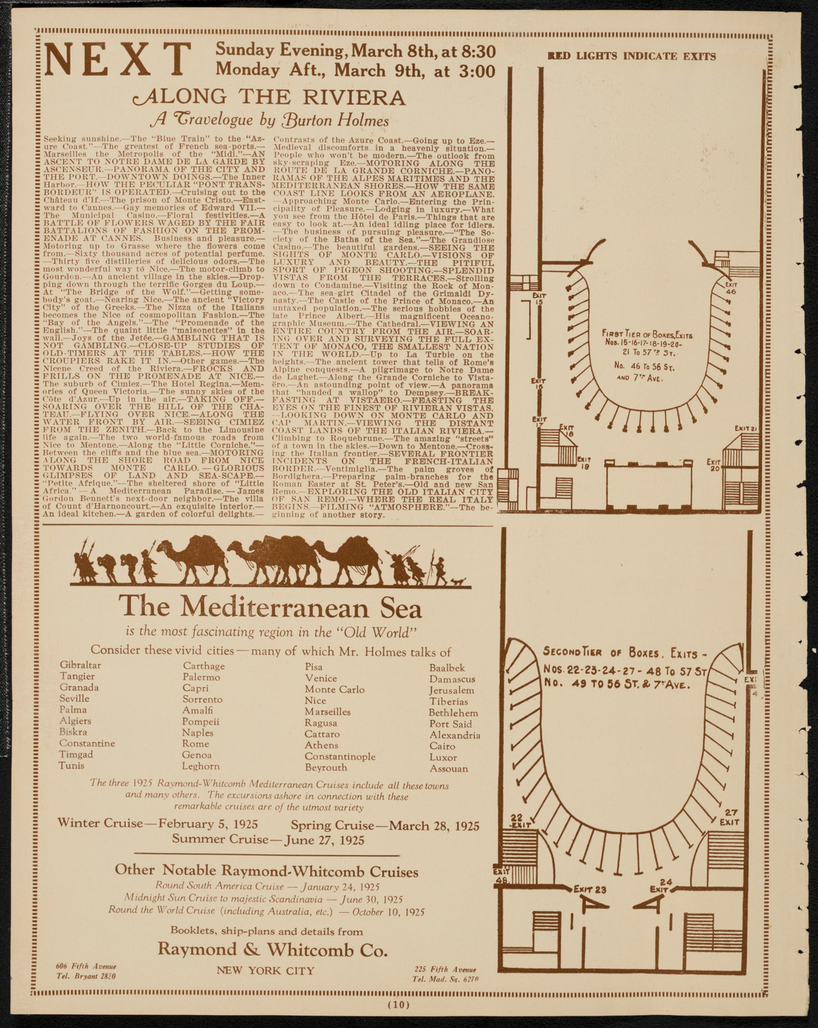 Burton Holmes Travelogue: Rome, Part 1: "Immortal Rome", March 2, 1925, program page 10