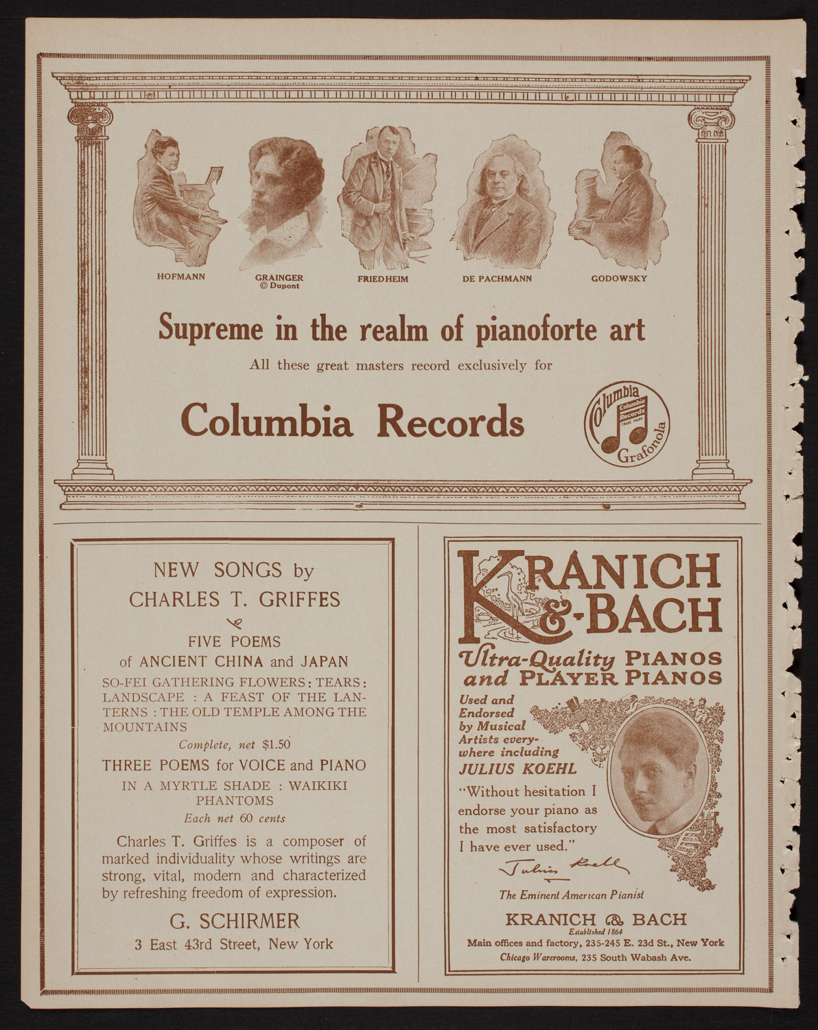Ossip Gabrilowitsch Orchestral Concert, April 25, 1918, program page 6