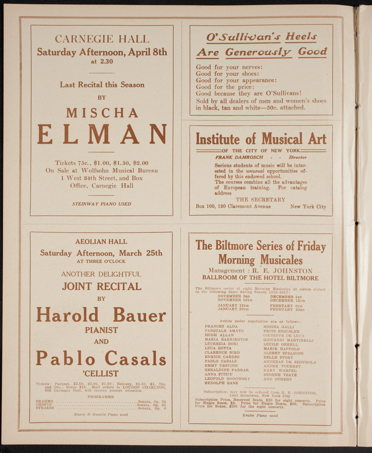 New York Symphony Orchestra, March 12, 1916, program page 2