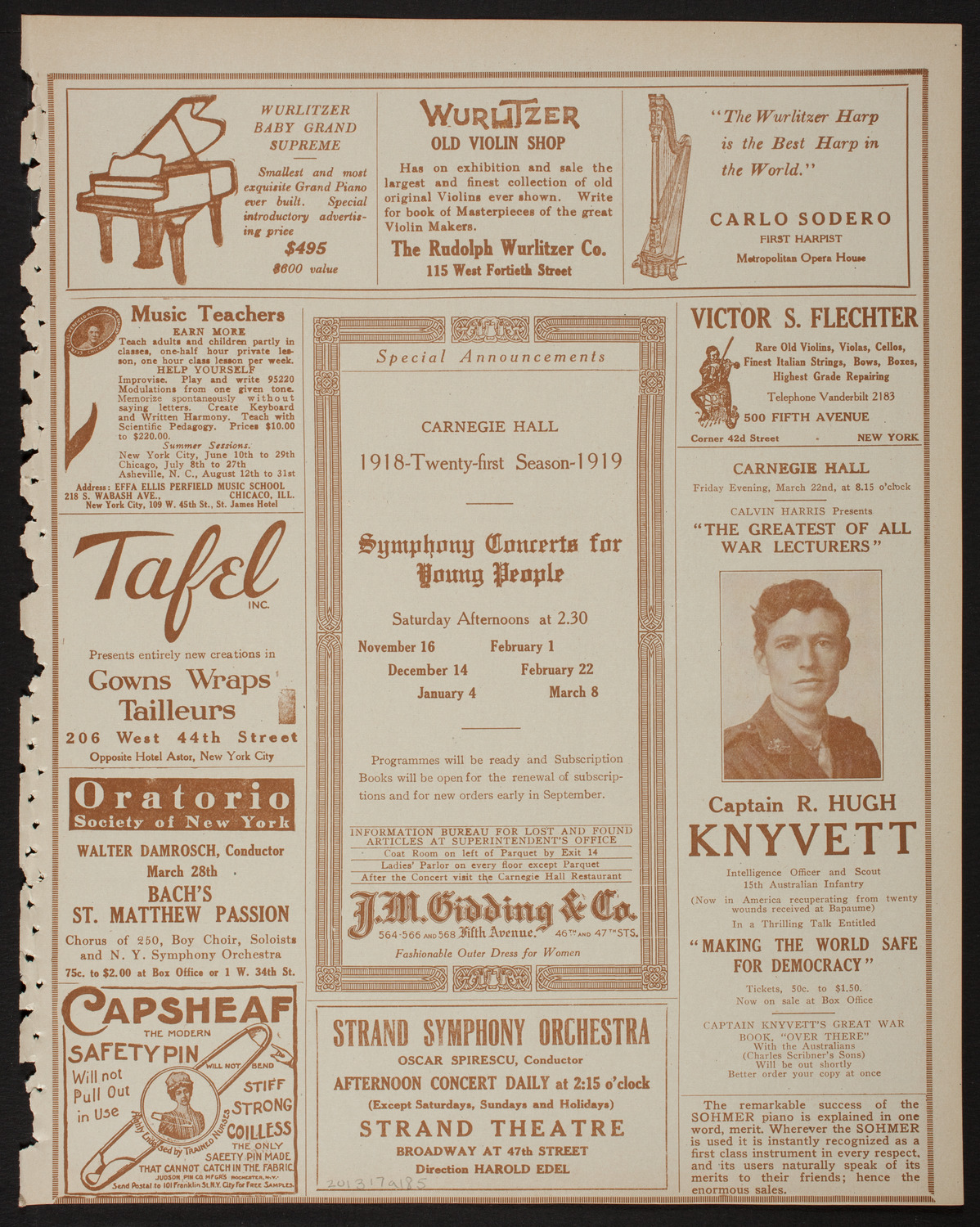 Eddy Brown, Violin, March 17, 1918, program page 9