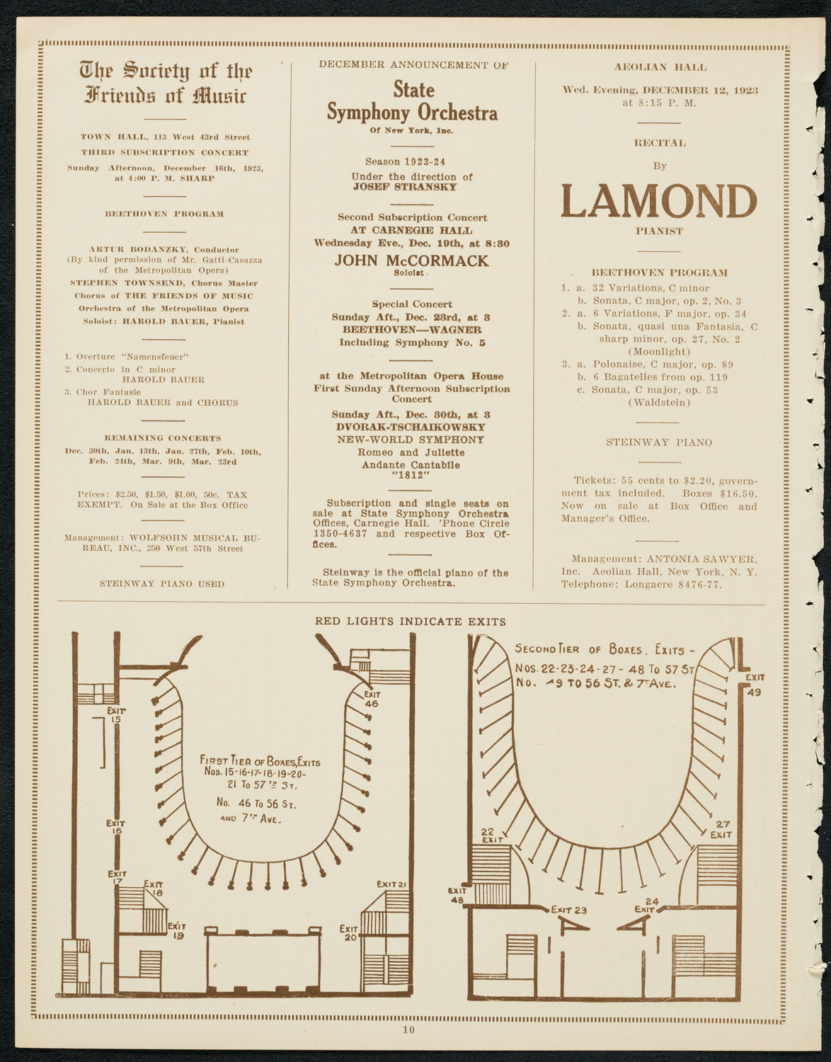 Sergei Rachmaninoff, Piano, December 2, 1923, program page 10