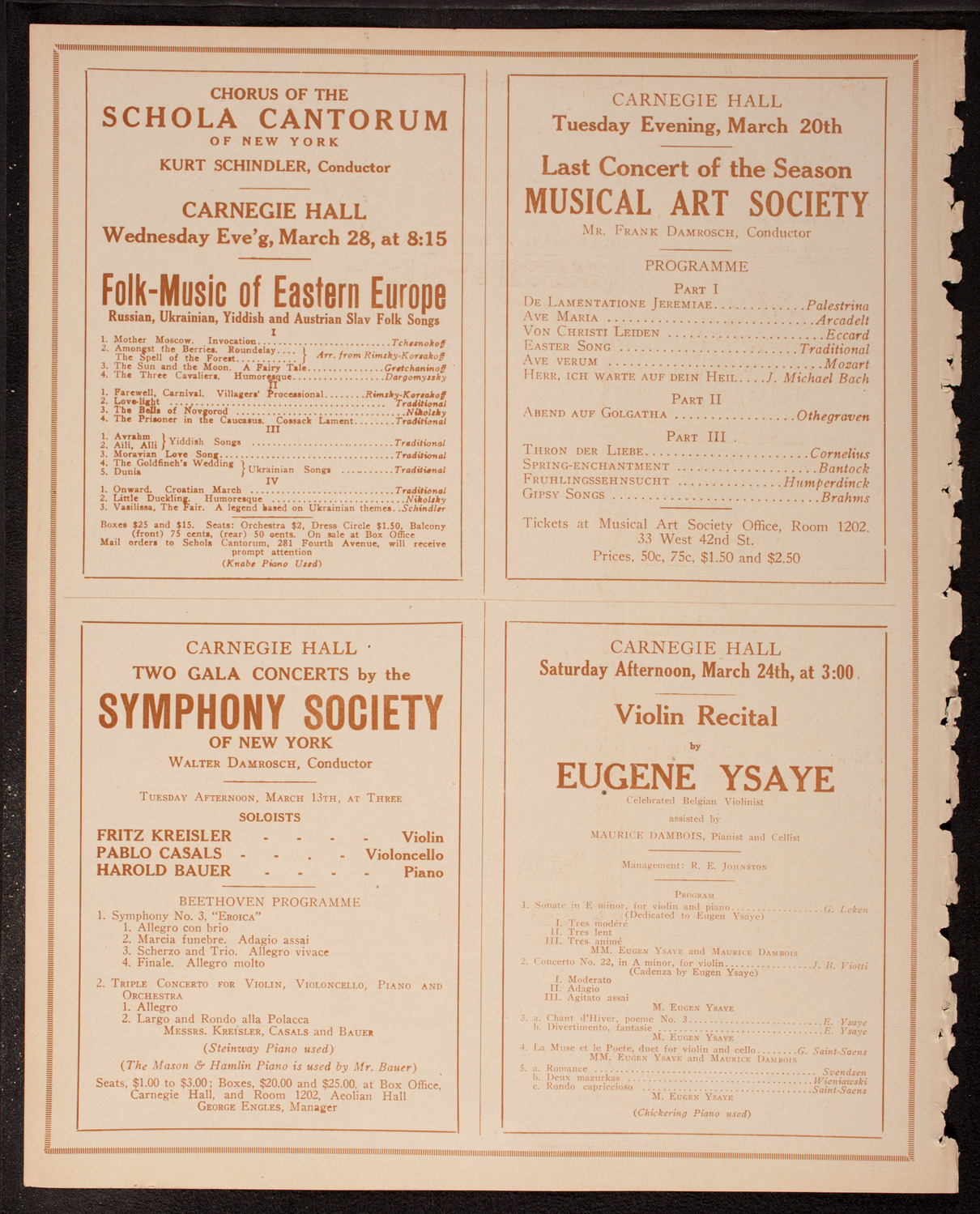 New York Symphony Orchestra, March 11, 1917, program page 8