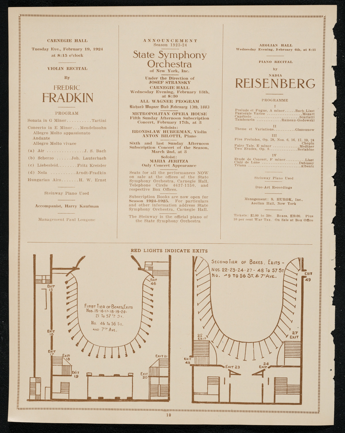 State Symphony Orchestra of New York, February 6, 1924, program page 10