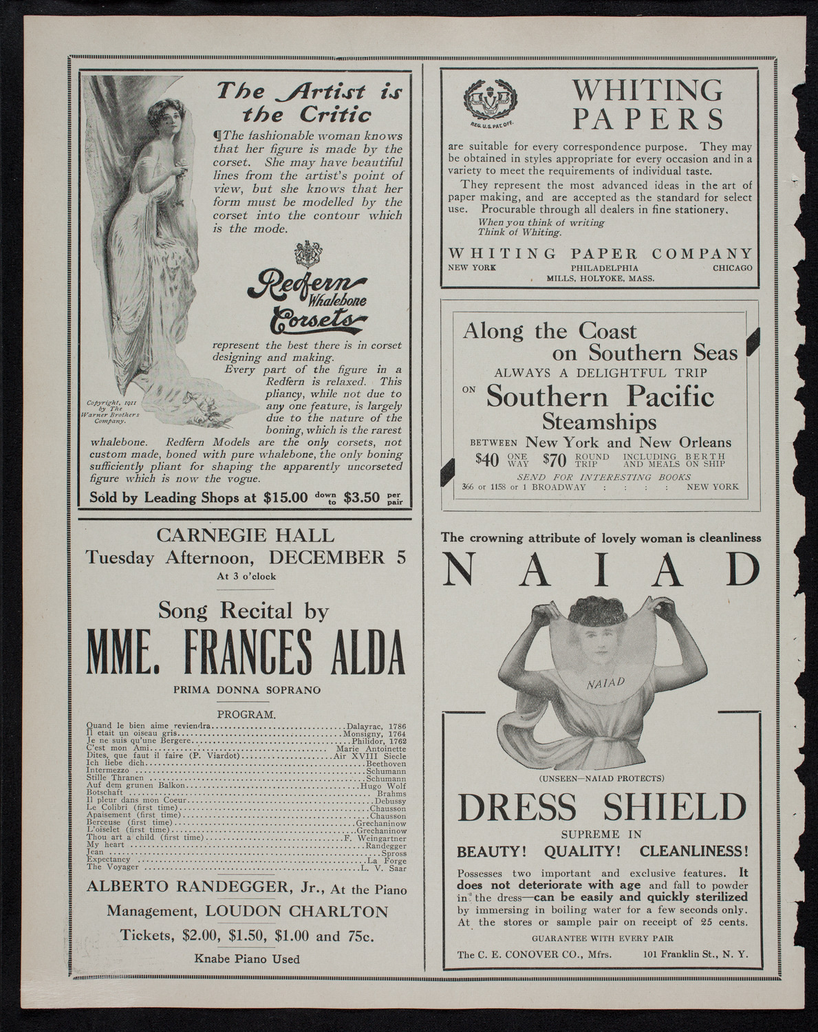 Elmendorf Lecture: Milan and the Italian Lakes, November 20, 1911, program page 2