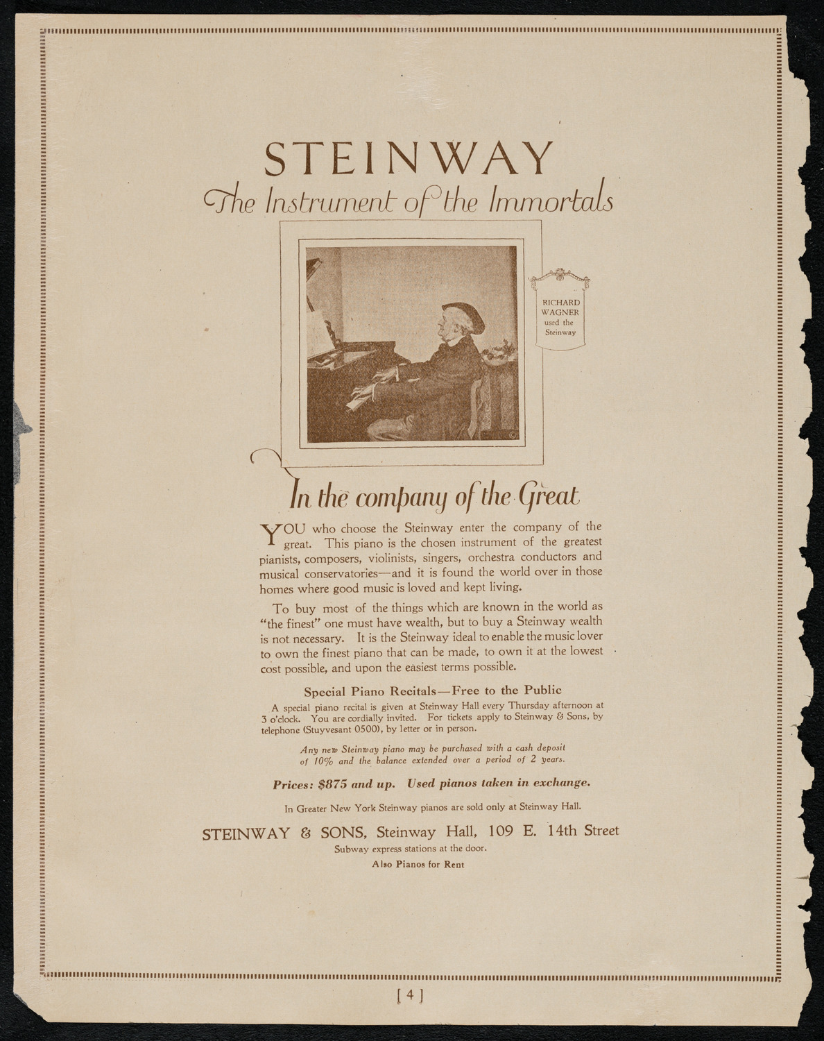 João (Giovanni) Del Negri, Tenor, January 21, 1922, program page 4