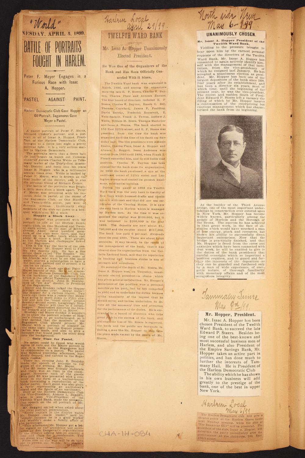 Isaac Hopper Scrapbook, page 84: 1899