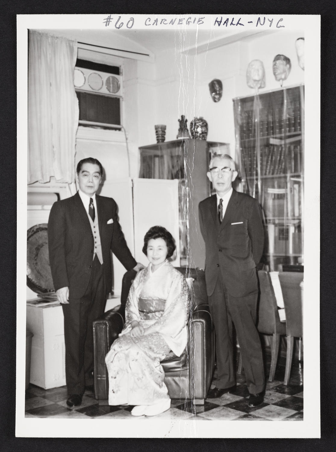 Mr. & Mrs. Fujii Rentaro and Yeichi Nimura at Ballet Arts, Carnegie Hall Studio #60, c. 1960