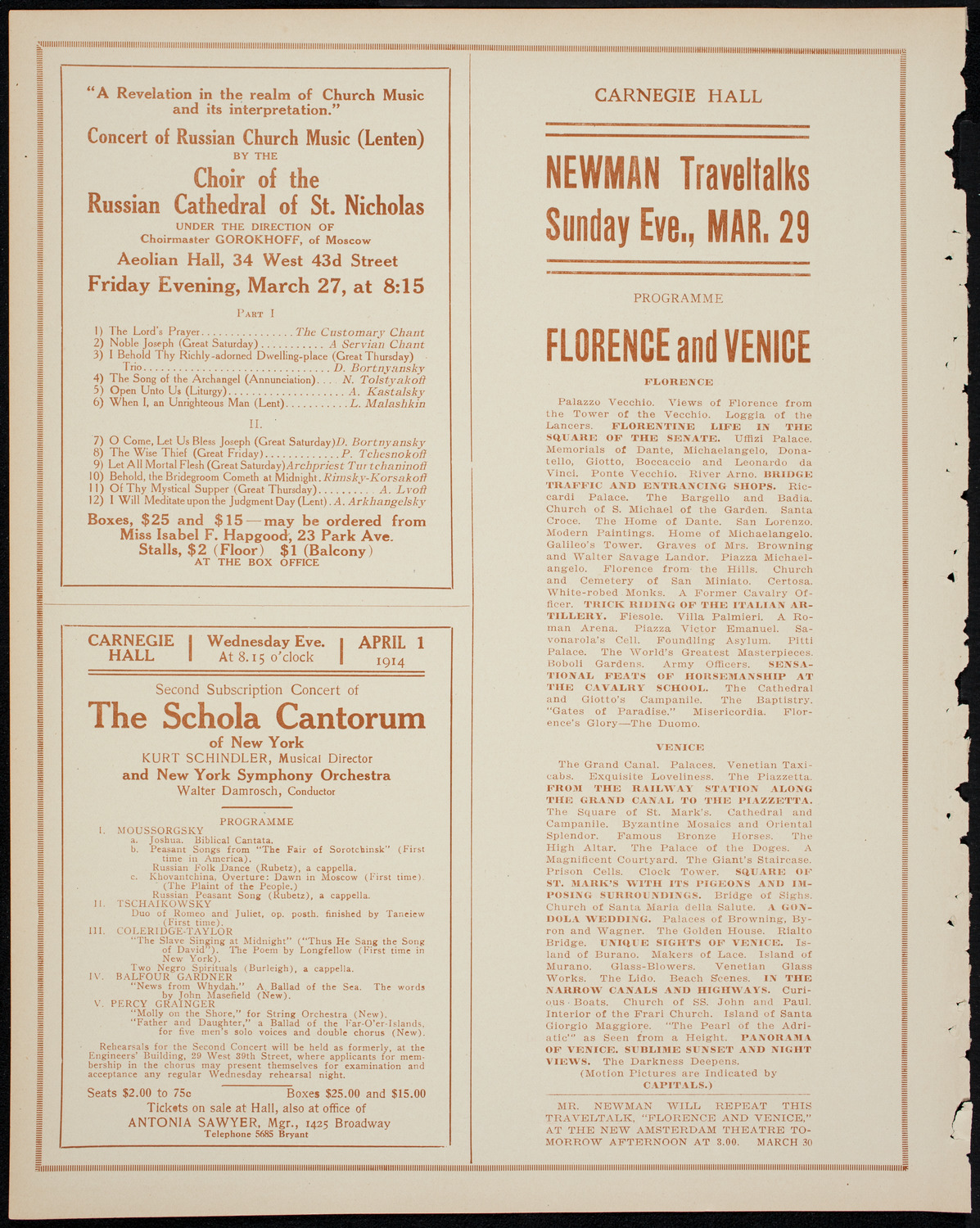 Newman Traveltalks: Rome, March 22, 1914, program page 10