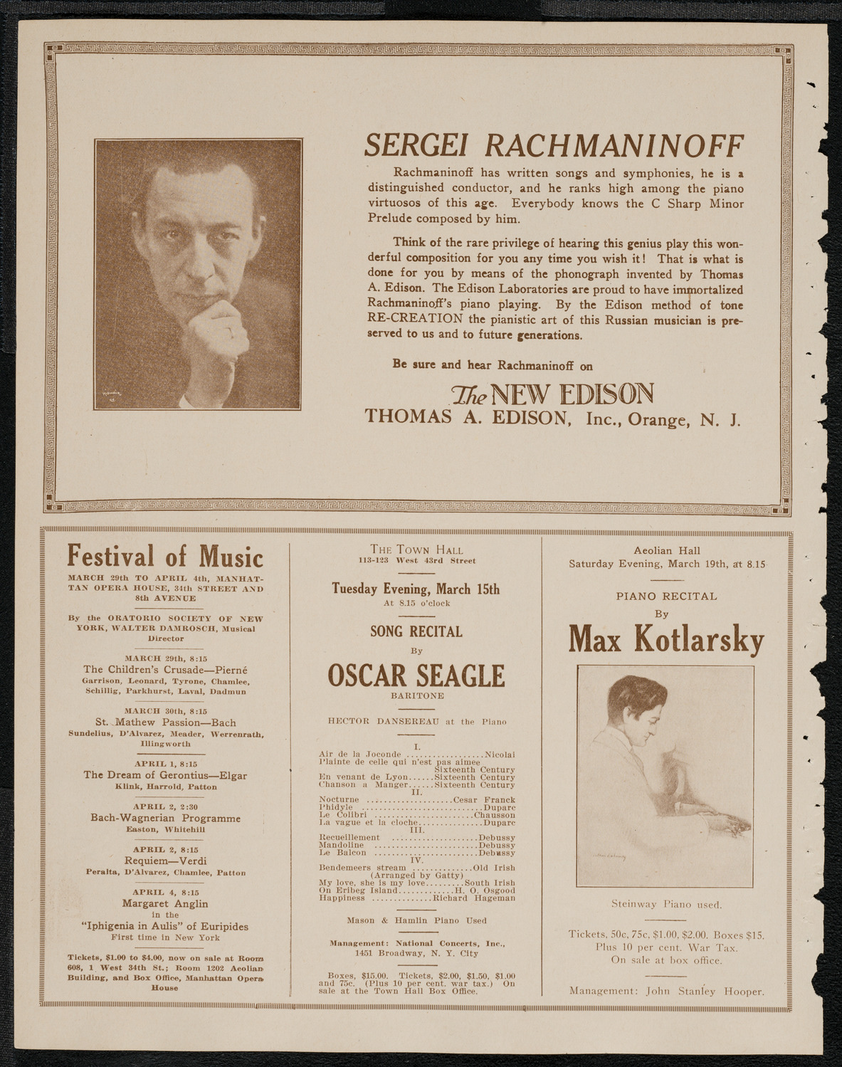 New York Philharmonic, March 13, 1921, program page 2