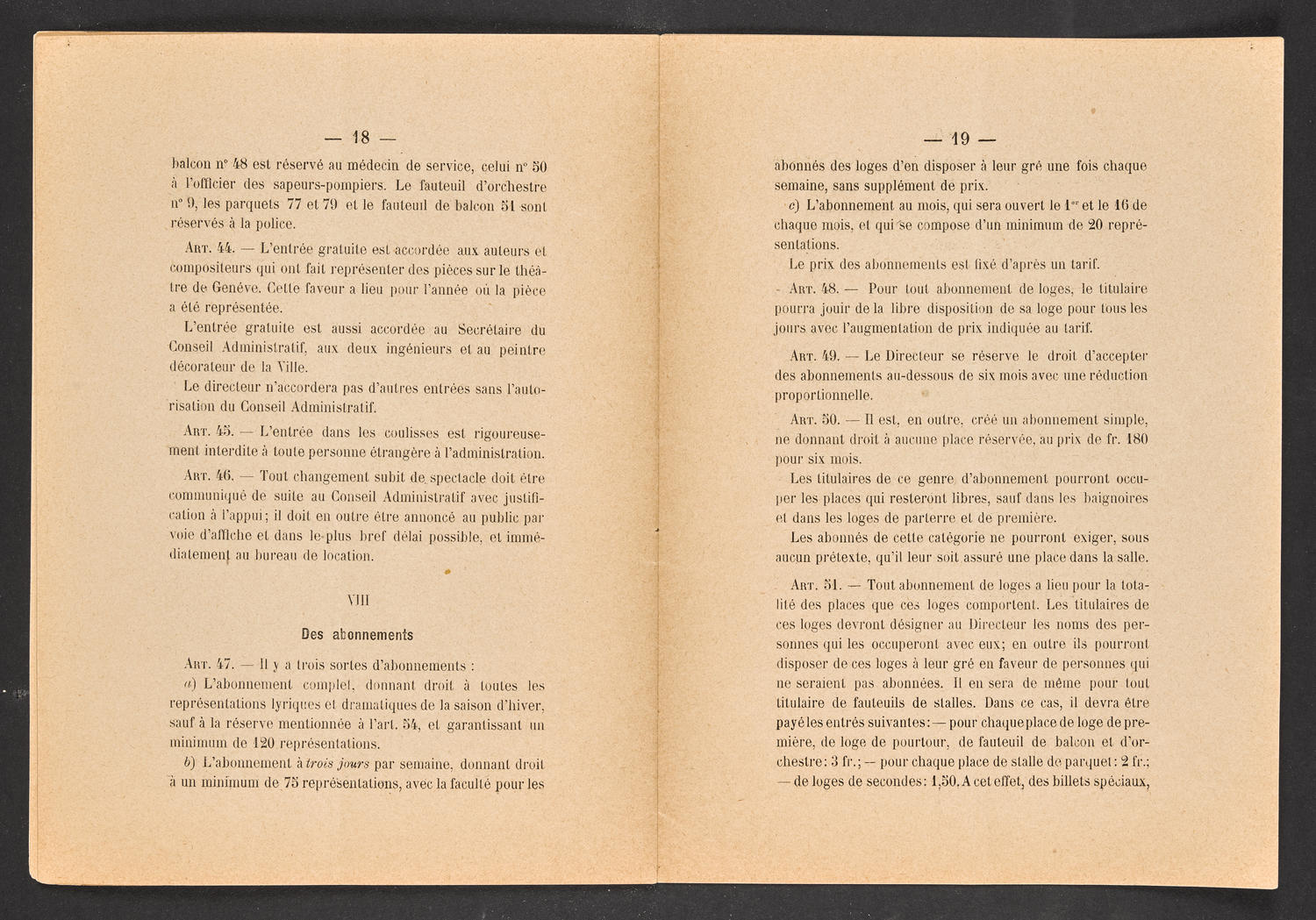 Convention et Cahier de Charges pour l'exploitation du Theatre de Genève (1891-1892), page 10 of 13