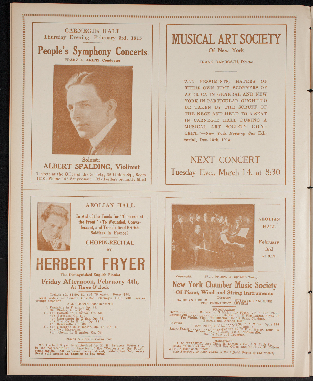 New York Reception to The Marquis and Marchioness of Aberdeen, January 26, 1916, program page 10