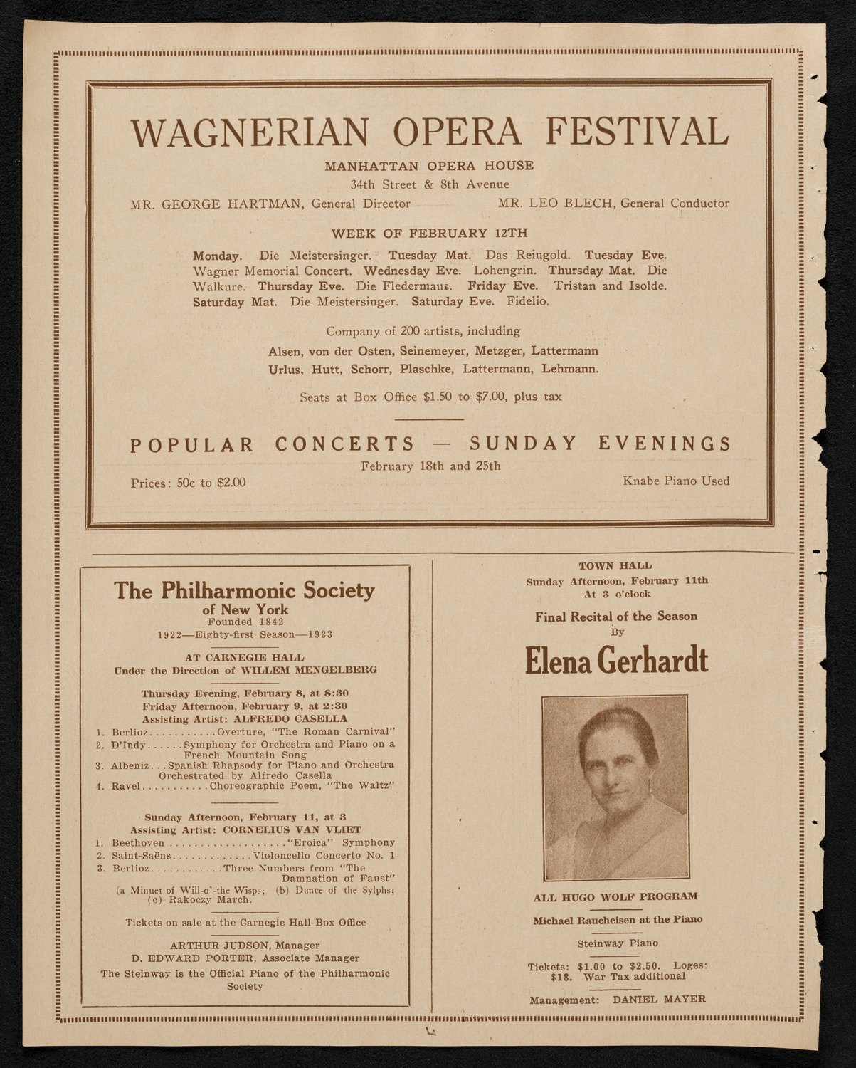 New York Symphony Orchestra, February 8, 1923, program page 12