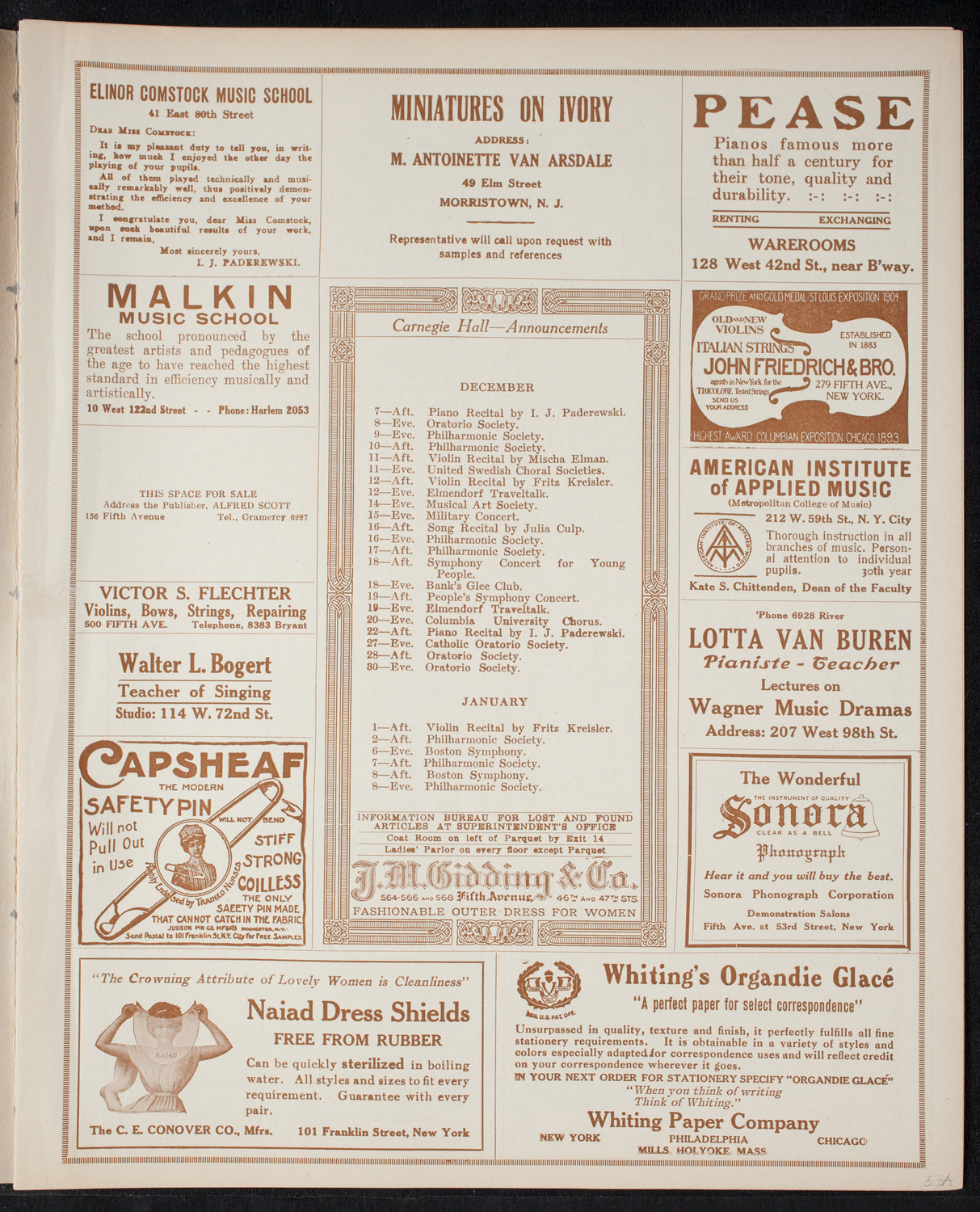Elmendorf Lecture: Southern Italy and Sicily, December 6, 1915, program page 3