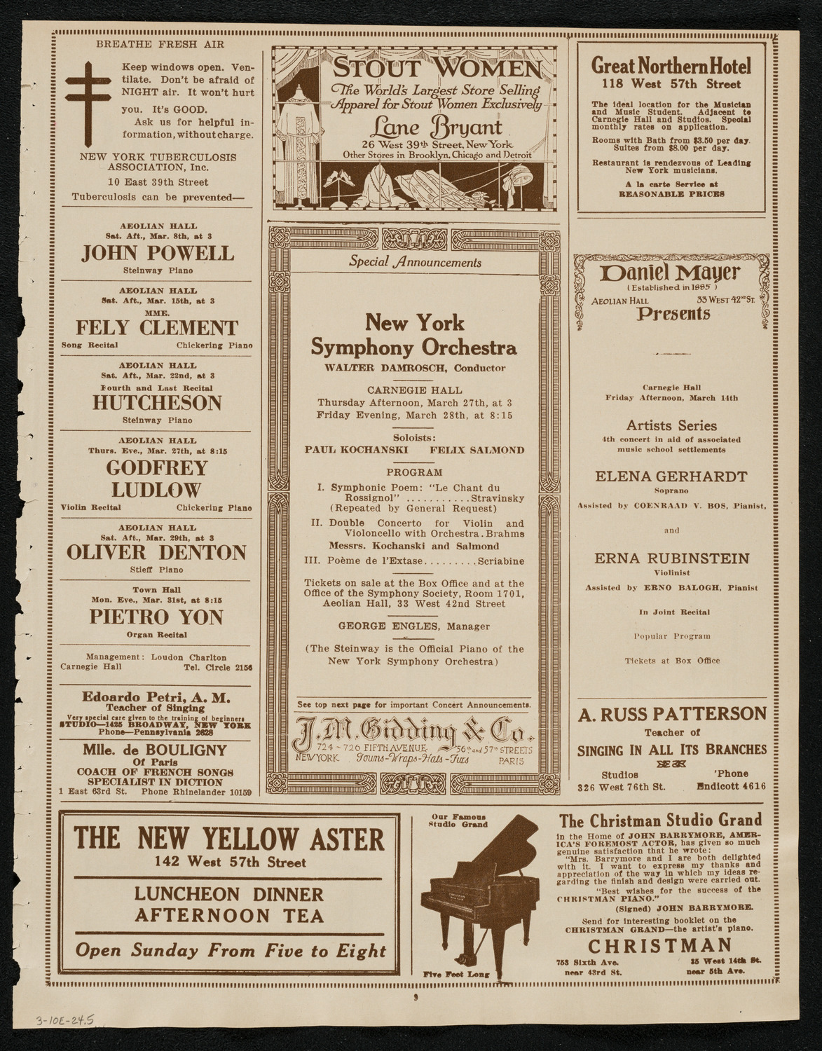 Joint Concert of American Glee Clubs, March 10, 1924, program page 9