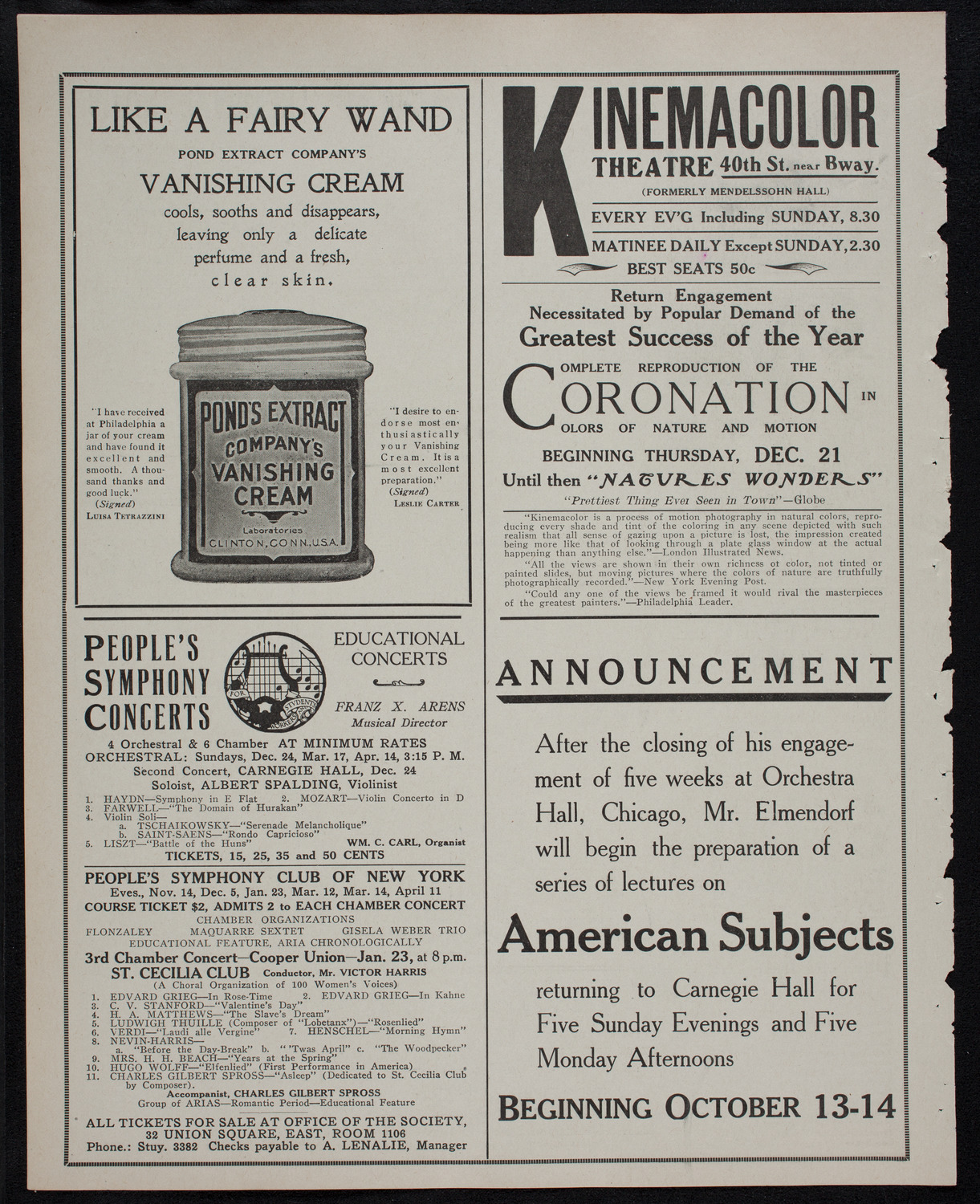 Symphony Concert for Young People, December 16, 1911, program page 8