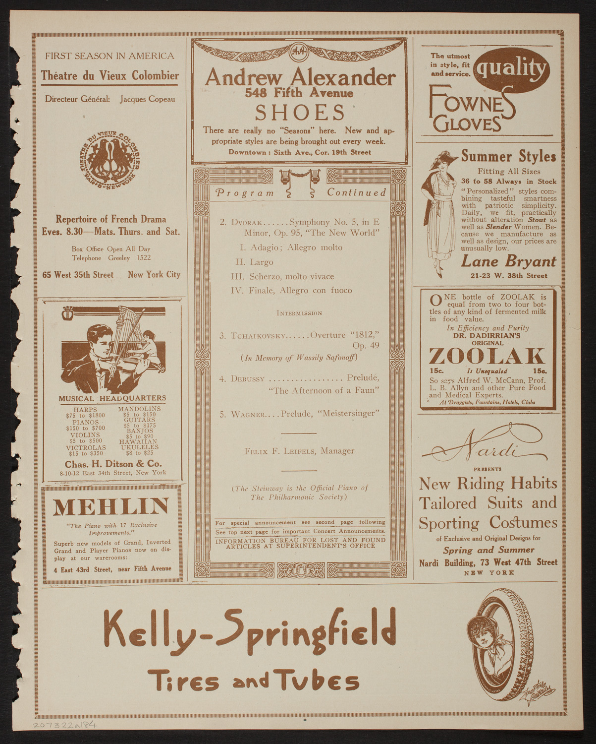 New York Philharmonic, March 22, 1918, program page 7