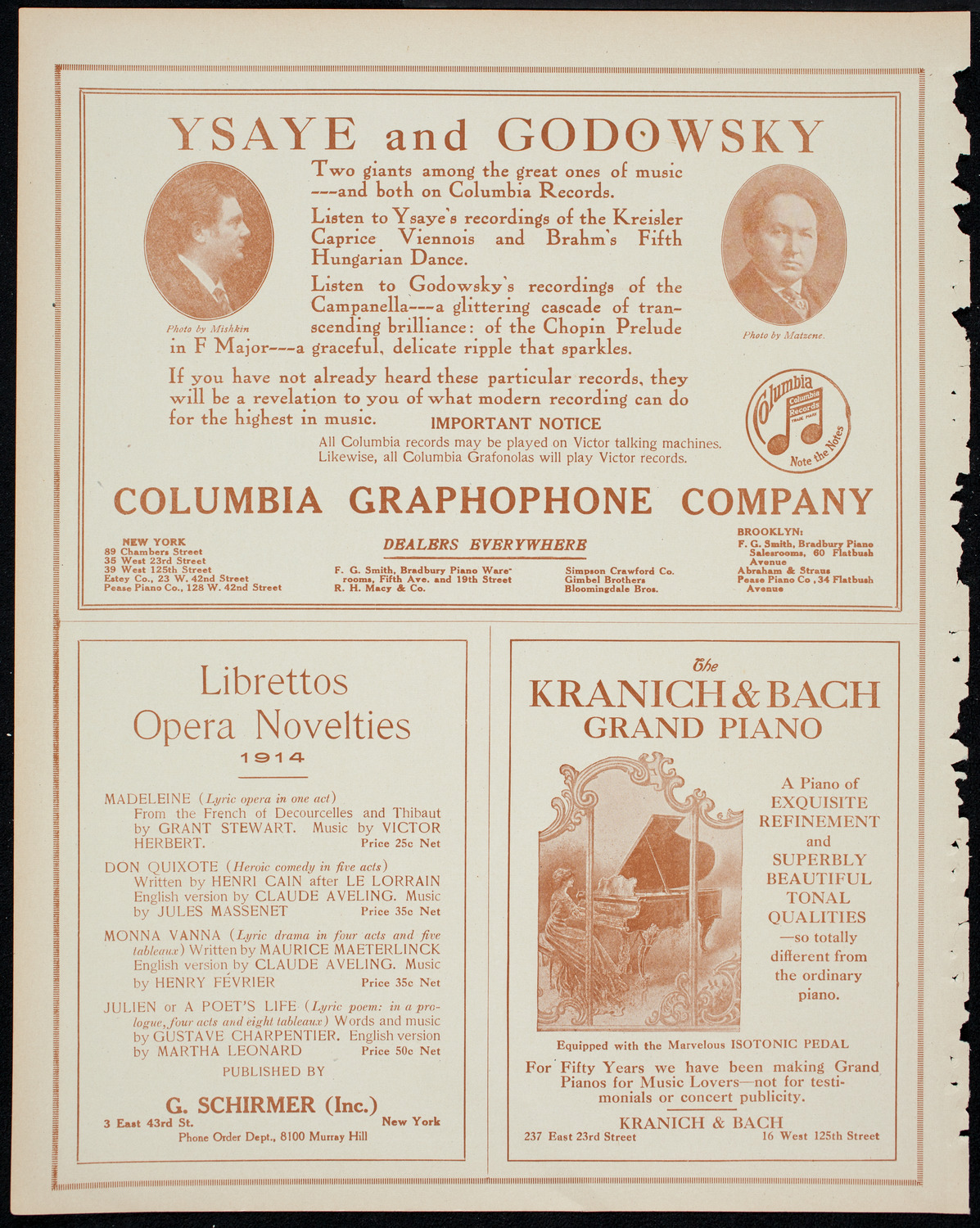 New York Philharmonic, February 27, 1914, program page 6