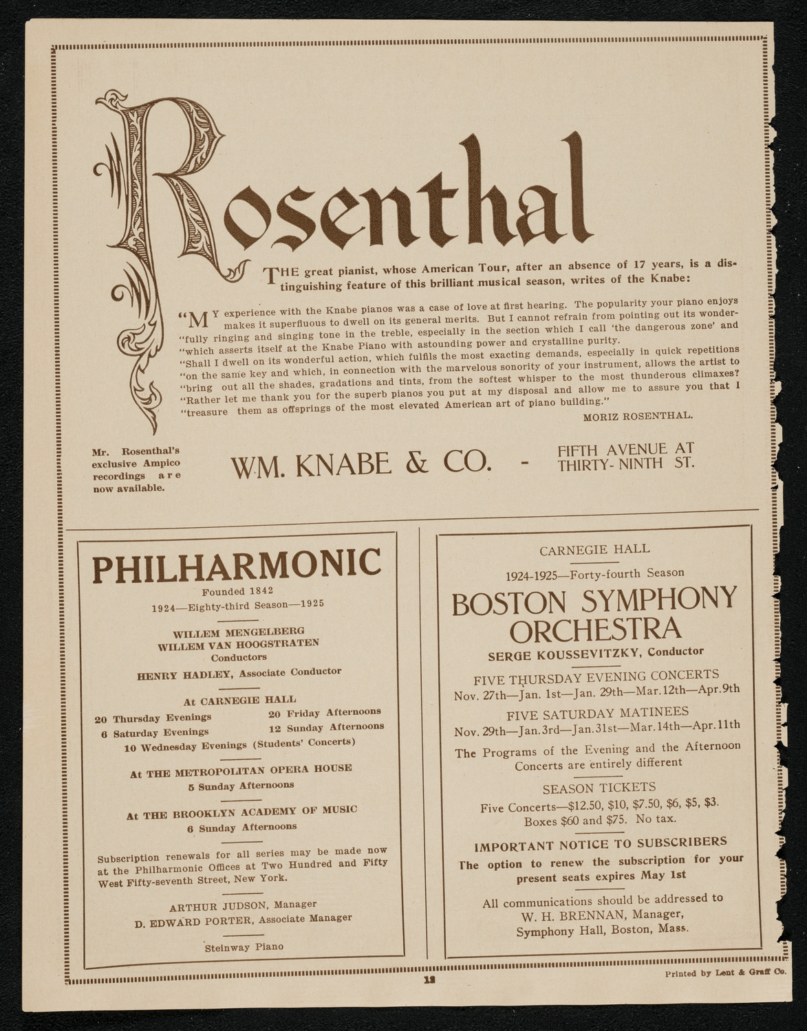 Grand Opera Evening in Honor of the Democratic Convention Women Guests, June 23, 1924, program page 12