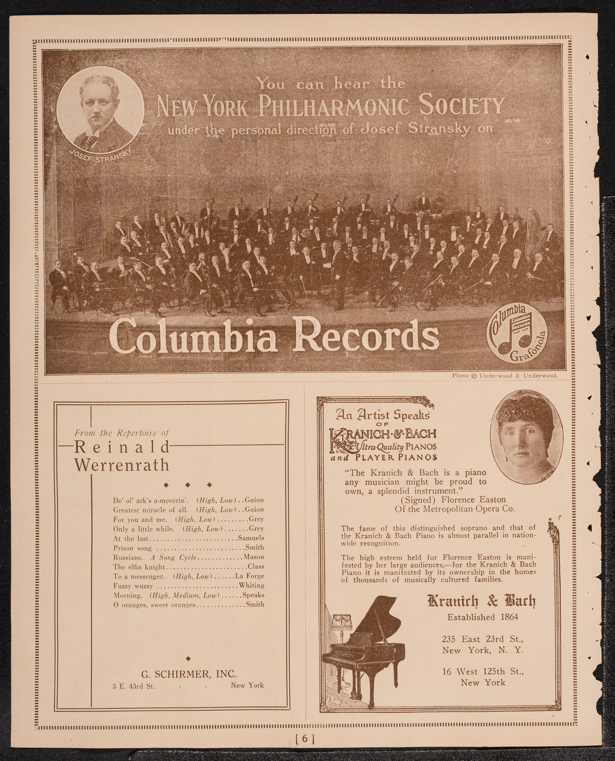 Reinald Werrenrath, Baritone, November 13, 1921, program page 6