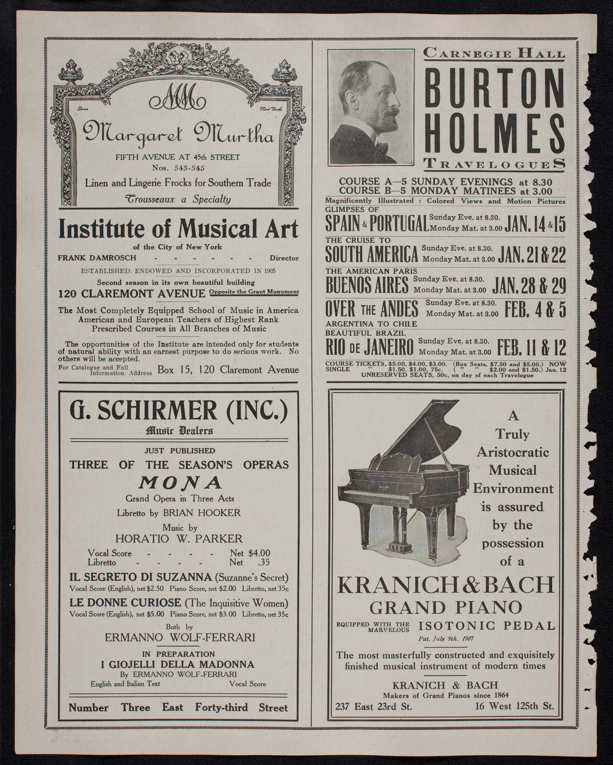 New York Philharmonic, January 7, 1912, program page 6