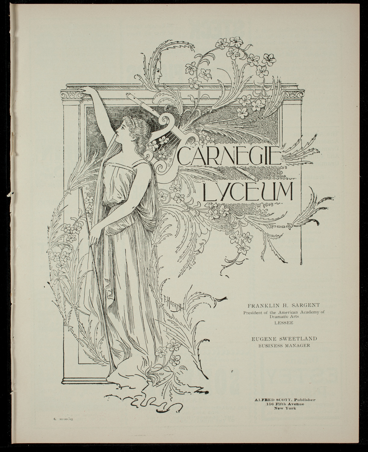 Leah Barbe with others, November 20, 1903, program page 1