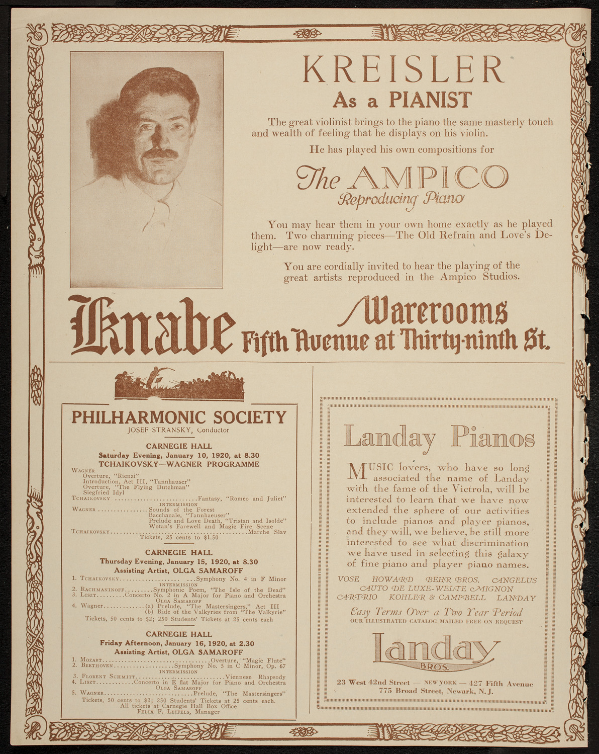 Philadelphia Orchestra, January 6, 1920, program page 12