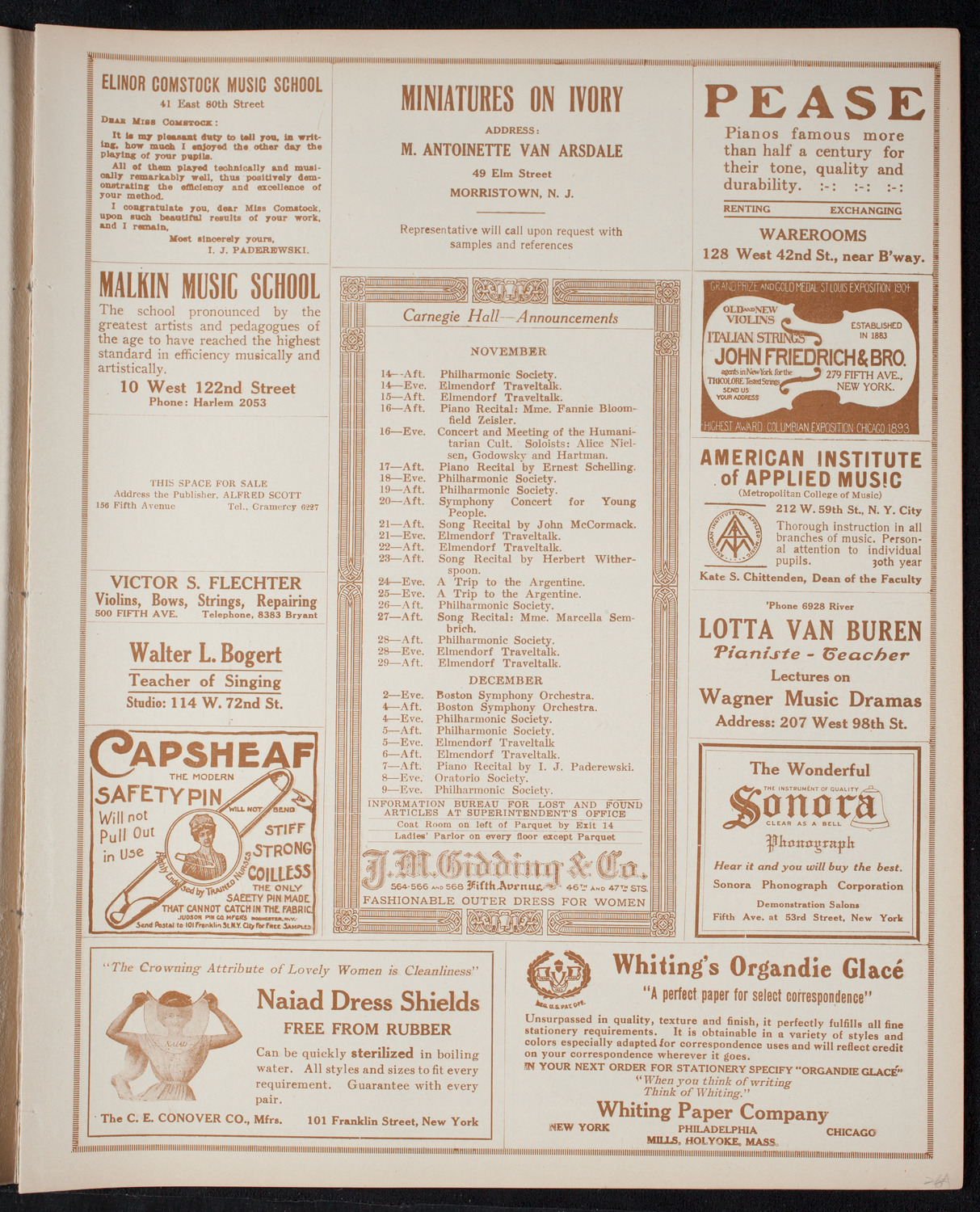 Leopold Godowsky, Piano, November 13, 1915, program page 3