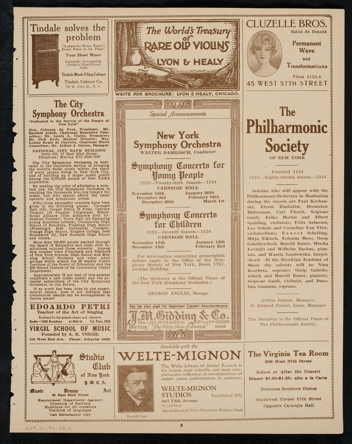 Kriens Symphony Club, May 19, 1923, program page 9