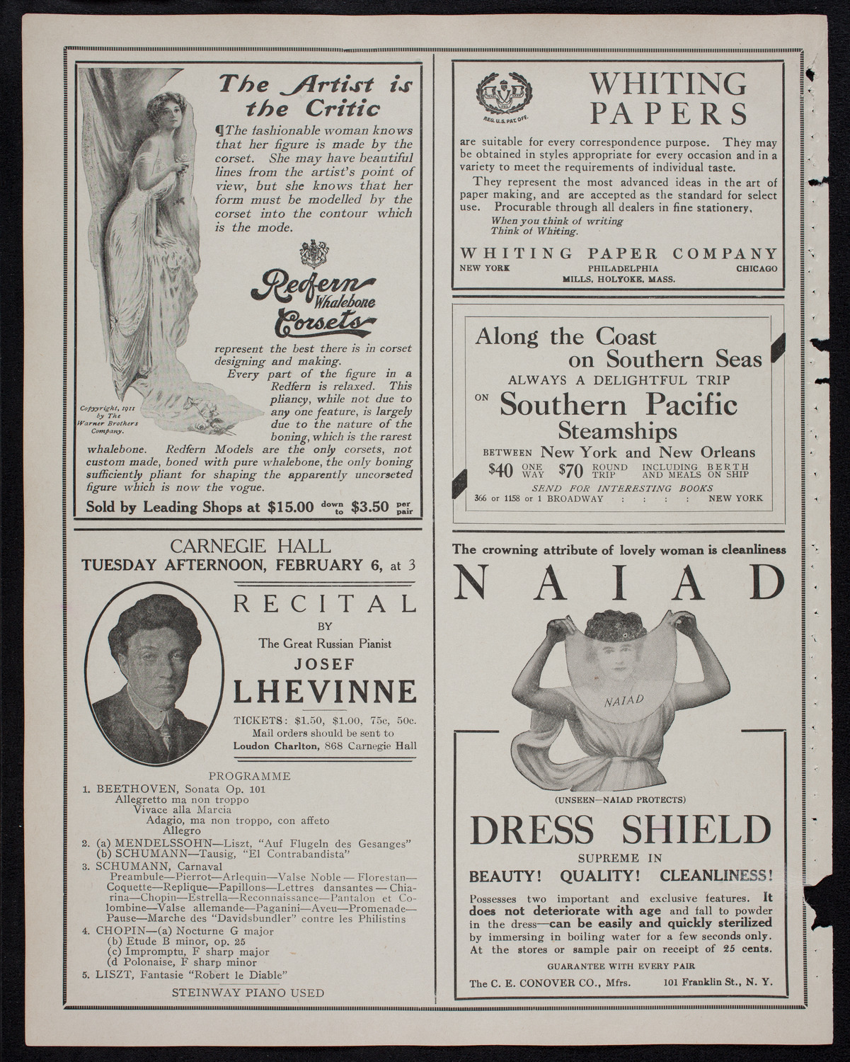 New York Philharmonic, January 4, 1912, program page 2