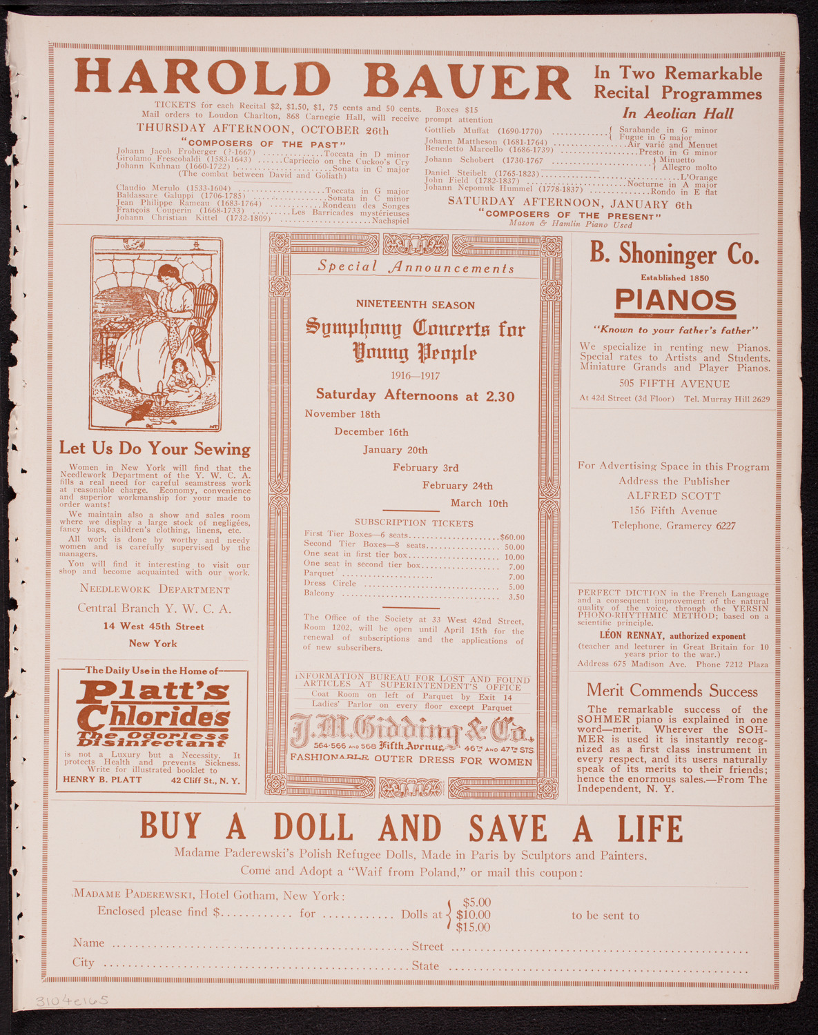 Adriano Ariani's "Saint Francis", October 4, 1916, program page 9