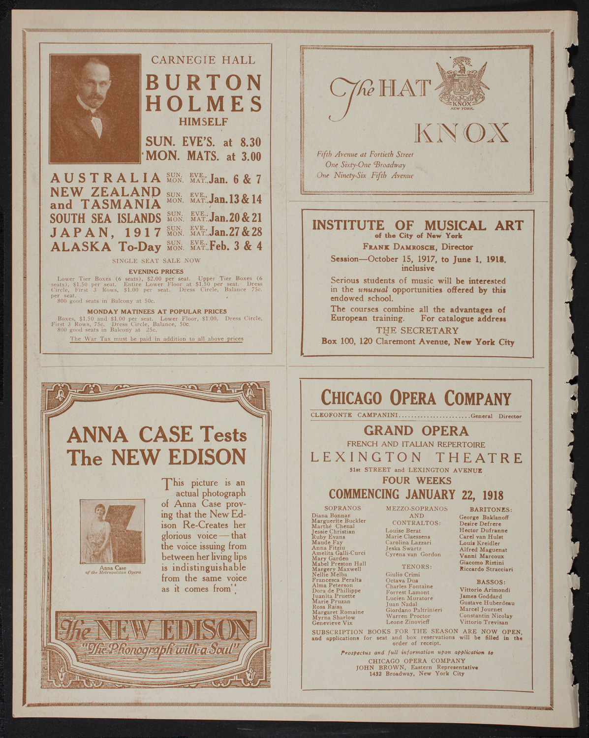 New York Symphony Orchestra, January 5, 1918, program page 2
