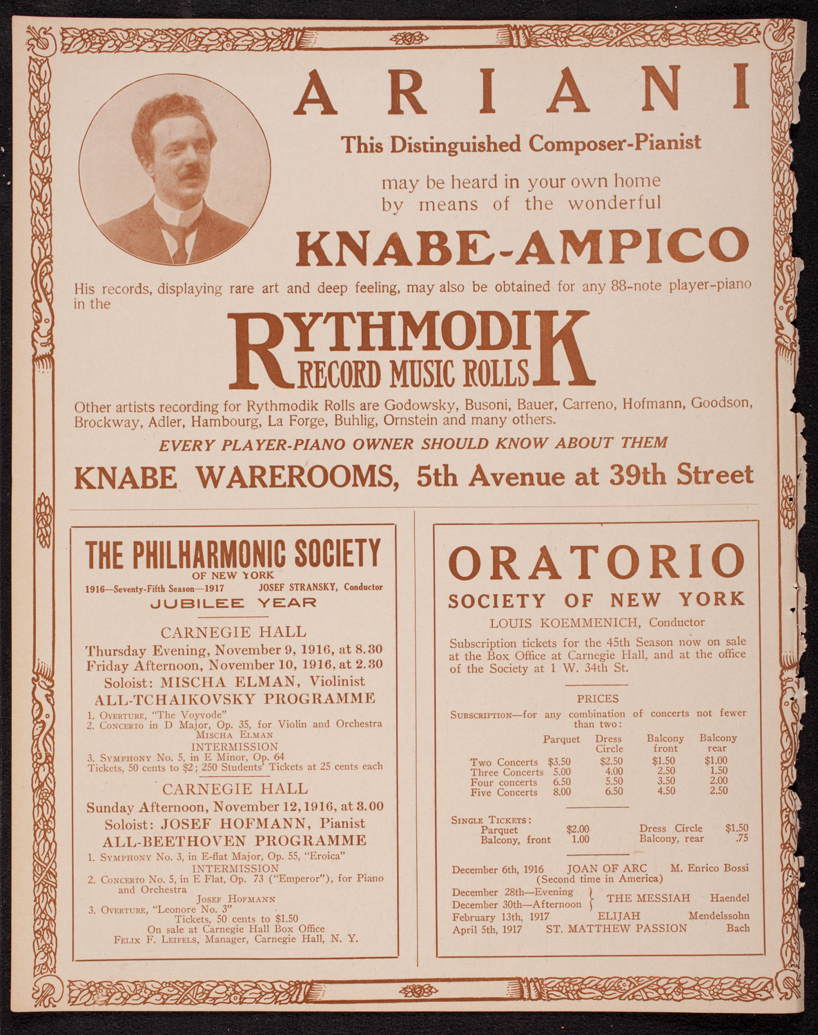 New York Philharmonic, October 26, 1916, program page 12