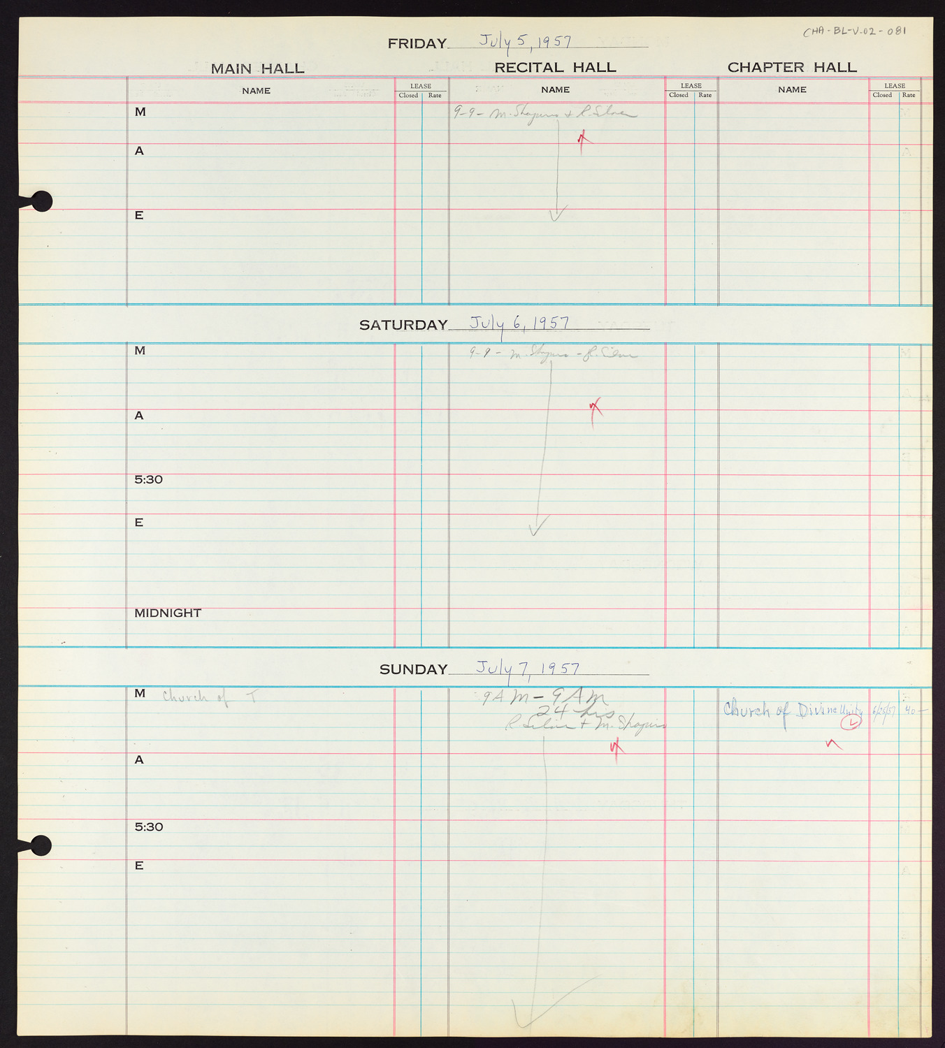 Carnegie Hall Booking Ledger, volume 2, page 81