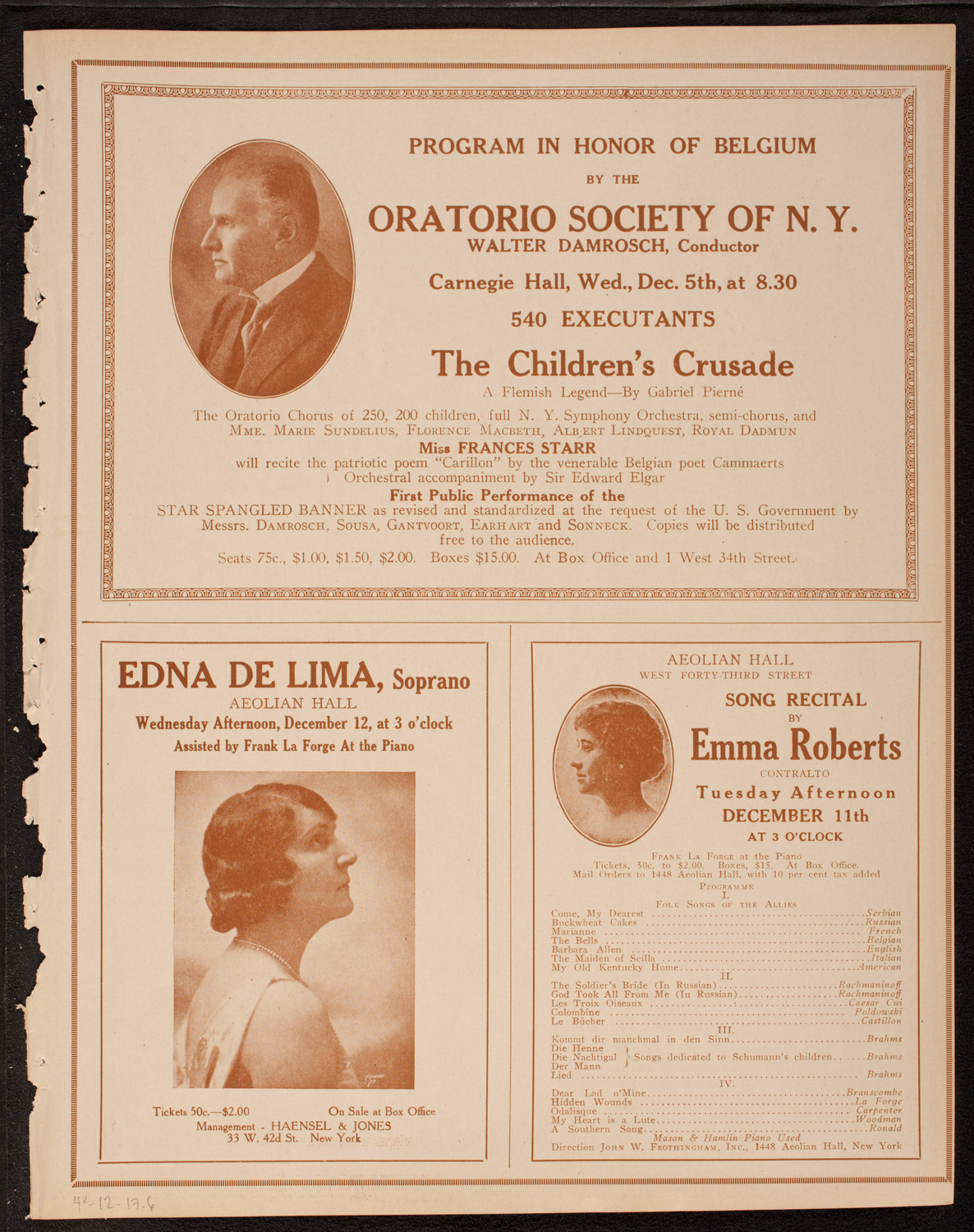 Sophie Braslau, Contralto, December 4, 1917, program page 11