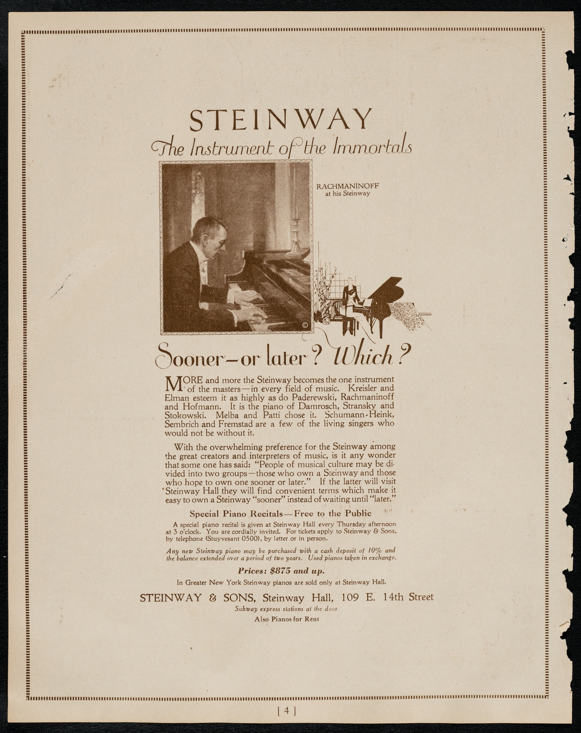 Boston Symphony Orchestra, March 18, 1922, program page 4