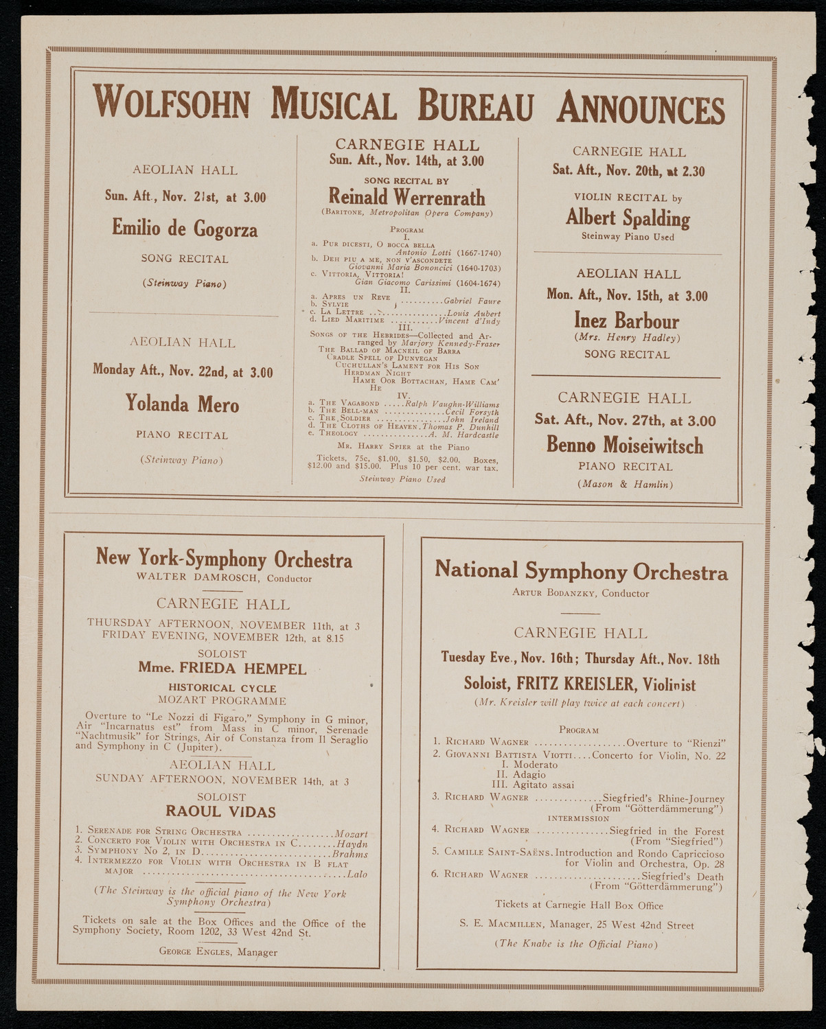 Helen Stanley, Soprano, November 8, 1920, program page 8