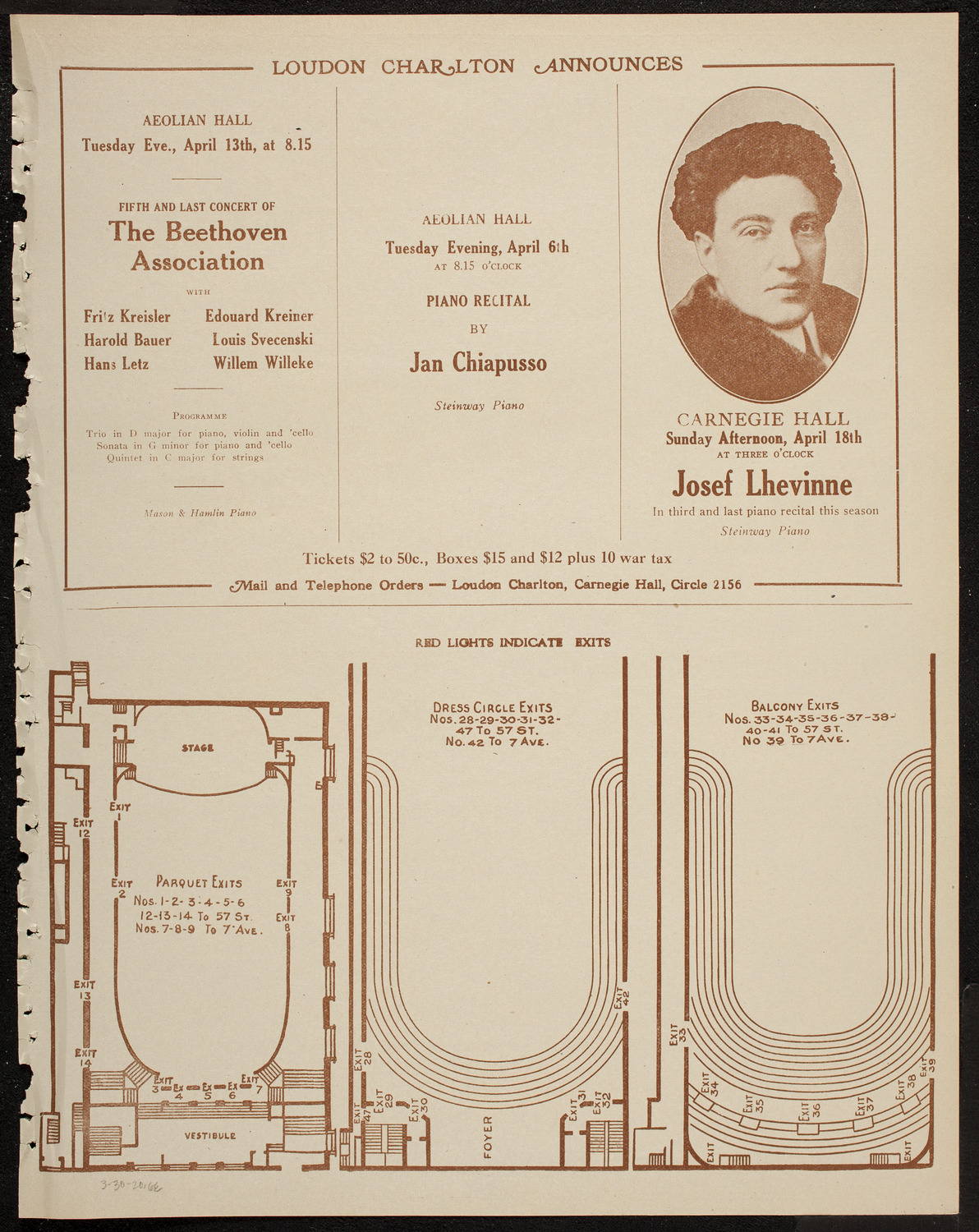 New Symphony Orchestra, March 30, 1920, program page 11