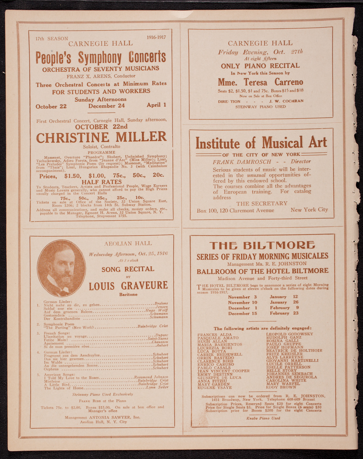 Meeting: The Humanitarian Cult, October 17, 1916, program page 2