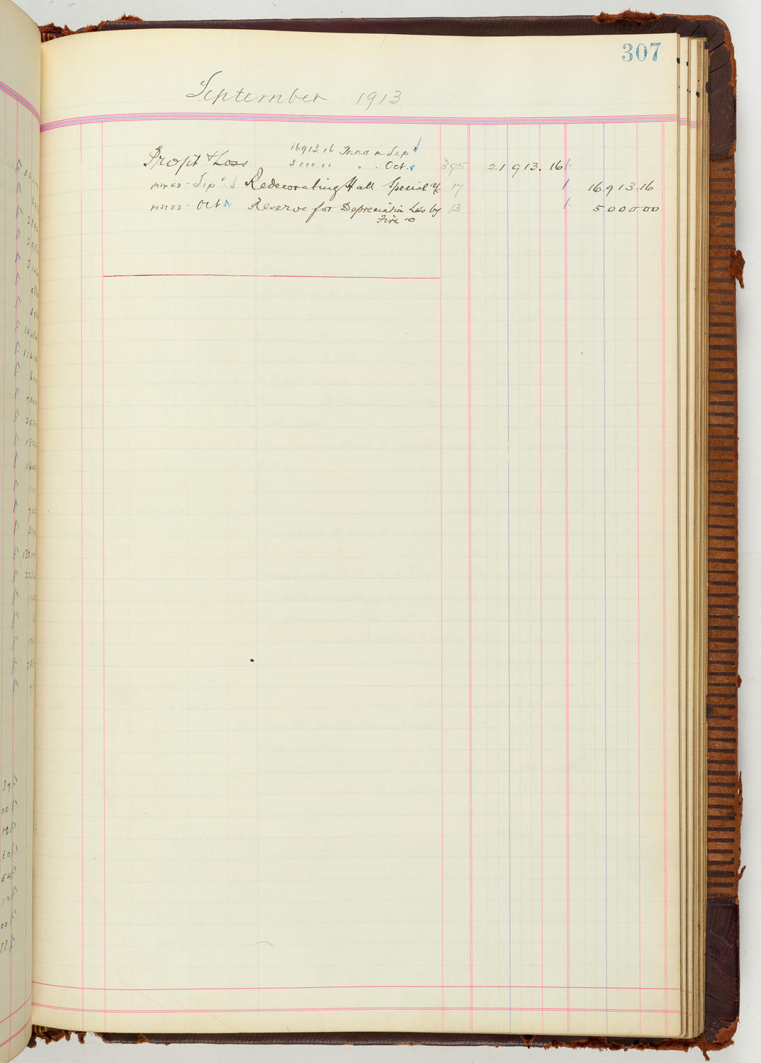 Music Hall Accounting Ledger Journal, volume 7, page 307