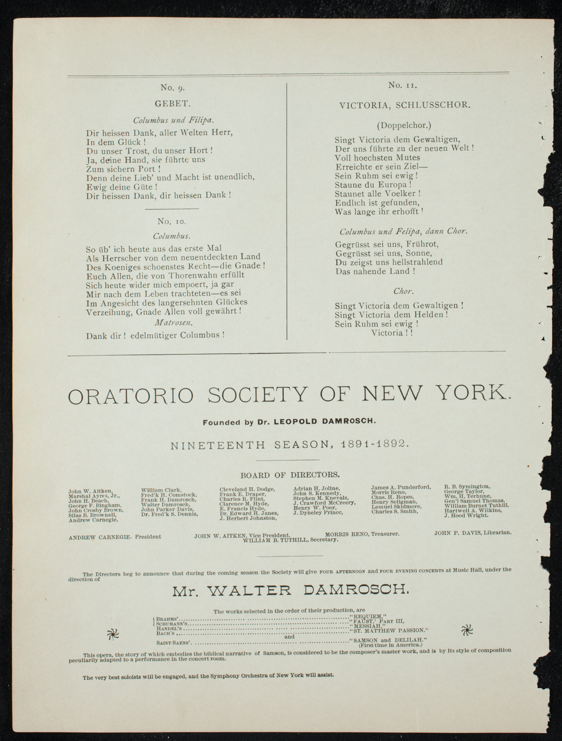 Deutscher Liederkranz, November 29, 1891, program page 12