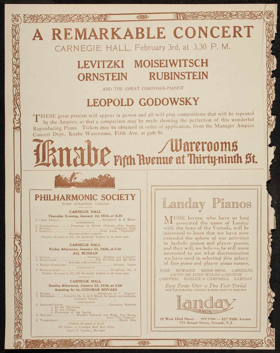 Schola Cantorum of New York, January 21, 1920, program page 12