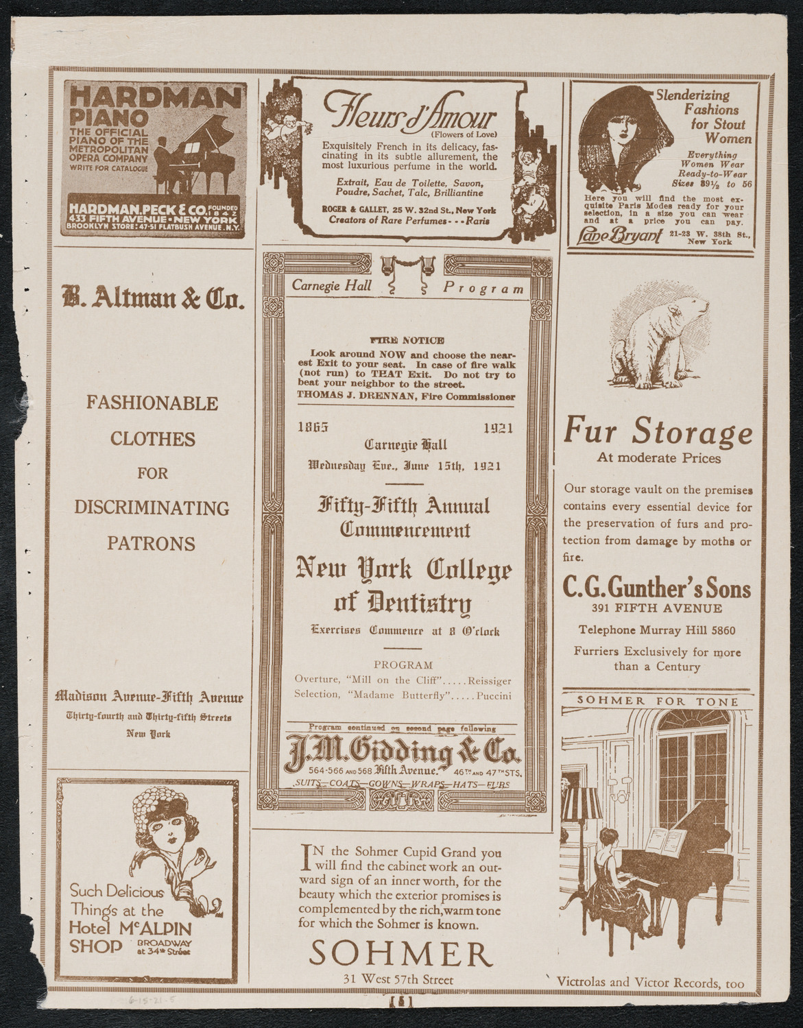 Graduation: New York College of Dentistry, June 15, 1921, program page 5