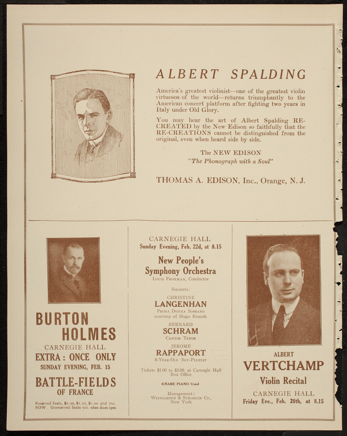 New York Symphony Orchestra, February 12, 1920, program page 2