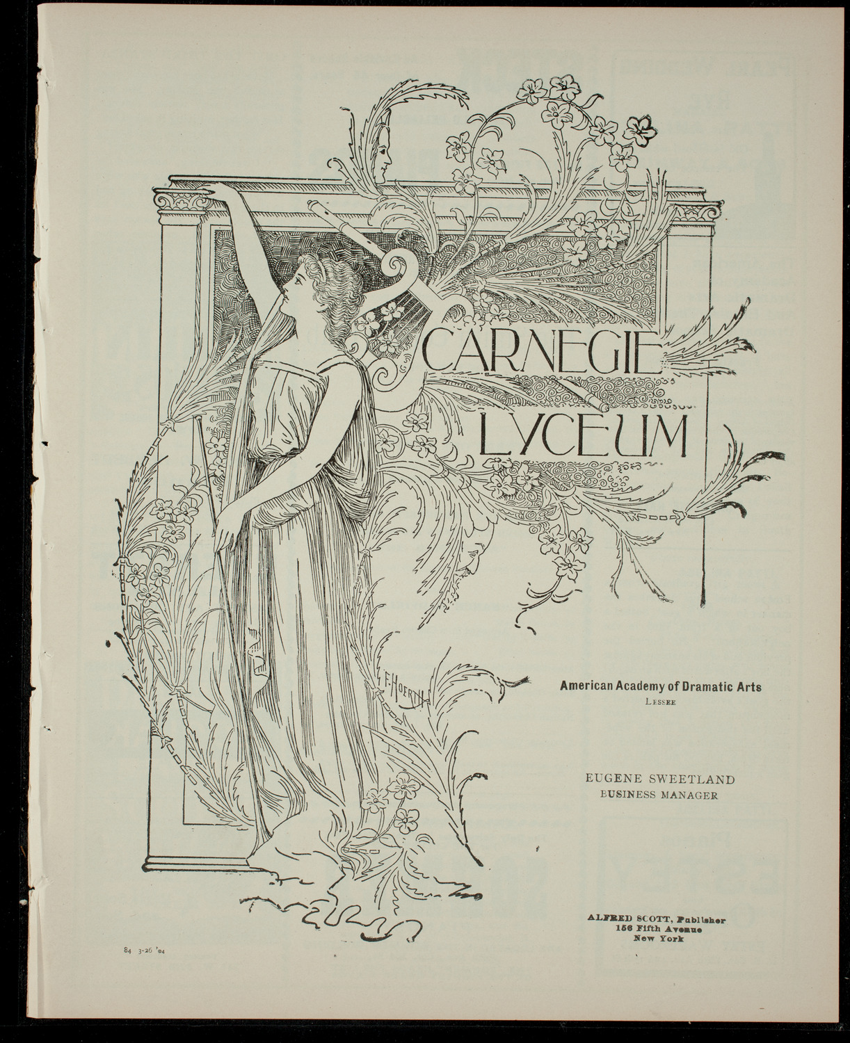 Smith College Theatre Club Benefit Performance for the Smith Students' Aid Society, March 26, 1904, program page 1