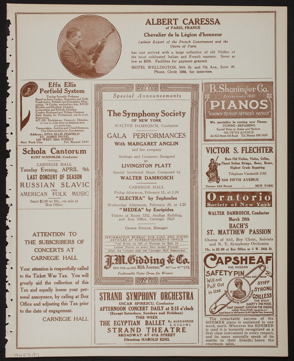 New York Philharmonic, February 7, 1918, program page 9
