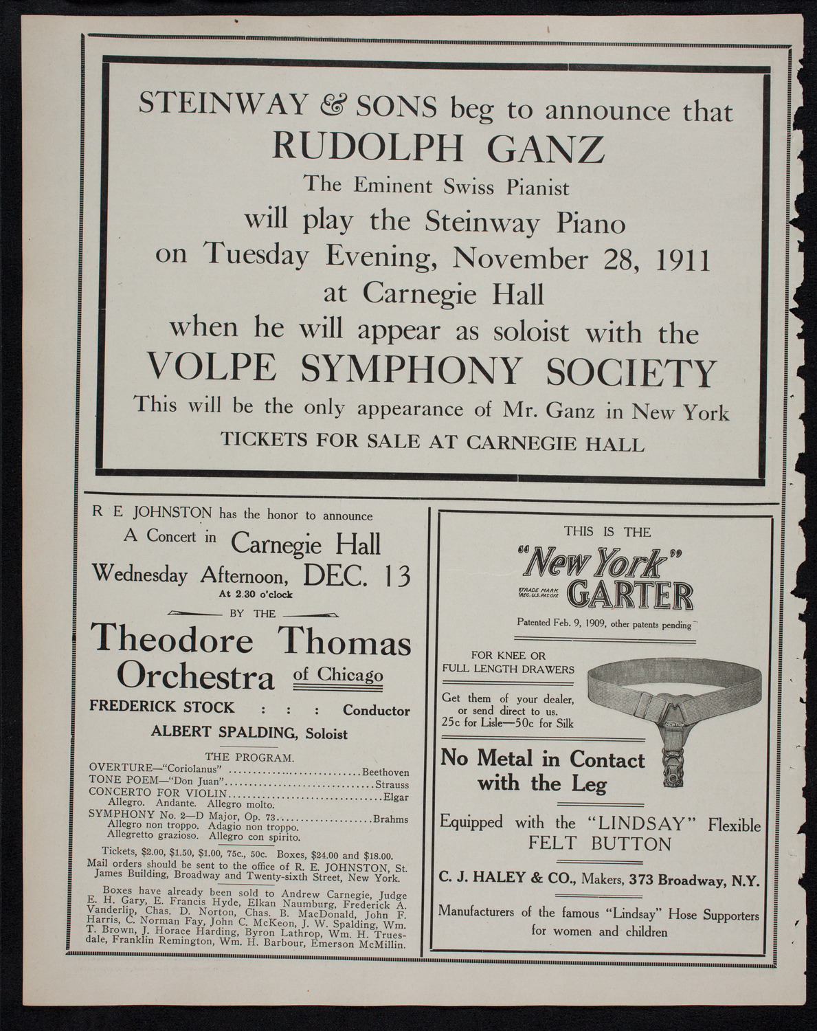 Ernestine Schumann-Heink, Mezzo-Soprano, November 28, 1911, program page 4