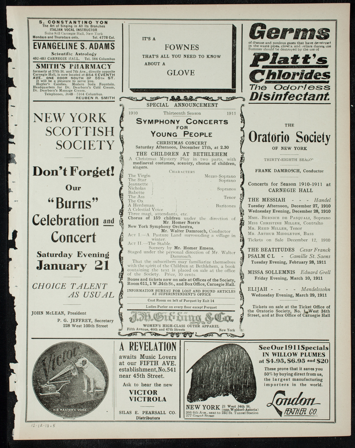 Elmendorf Lecture: Paris, December 12, 1910, program page 9